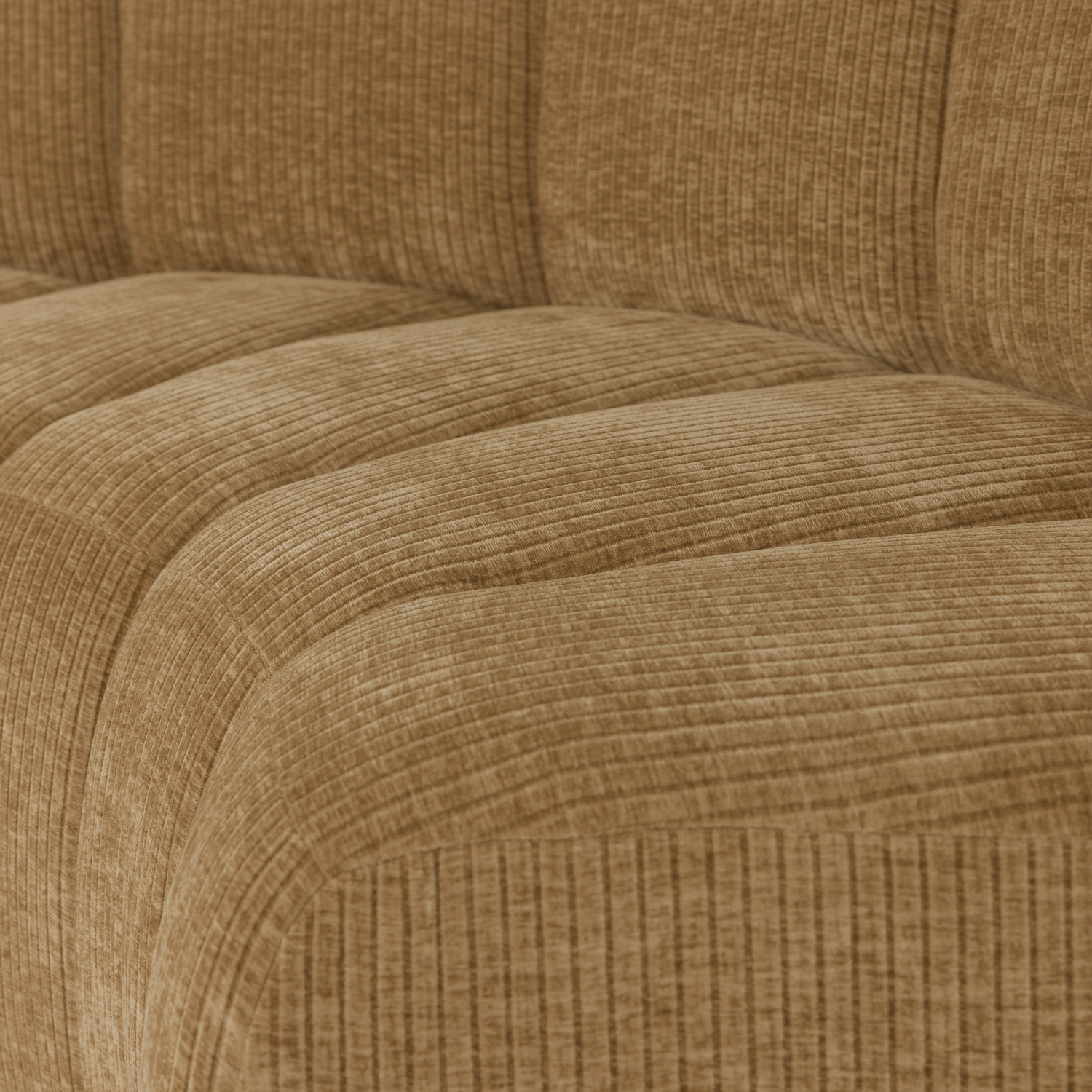 MOJO Modular Sofa - Honey Curved Corner Element in Corduroy