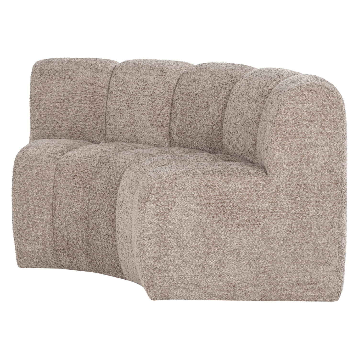 Sofa modułowa MOJO BENCH - element narożny półokrągły piaskowy baranek – Woood