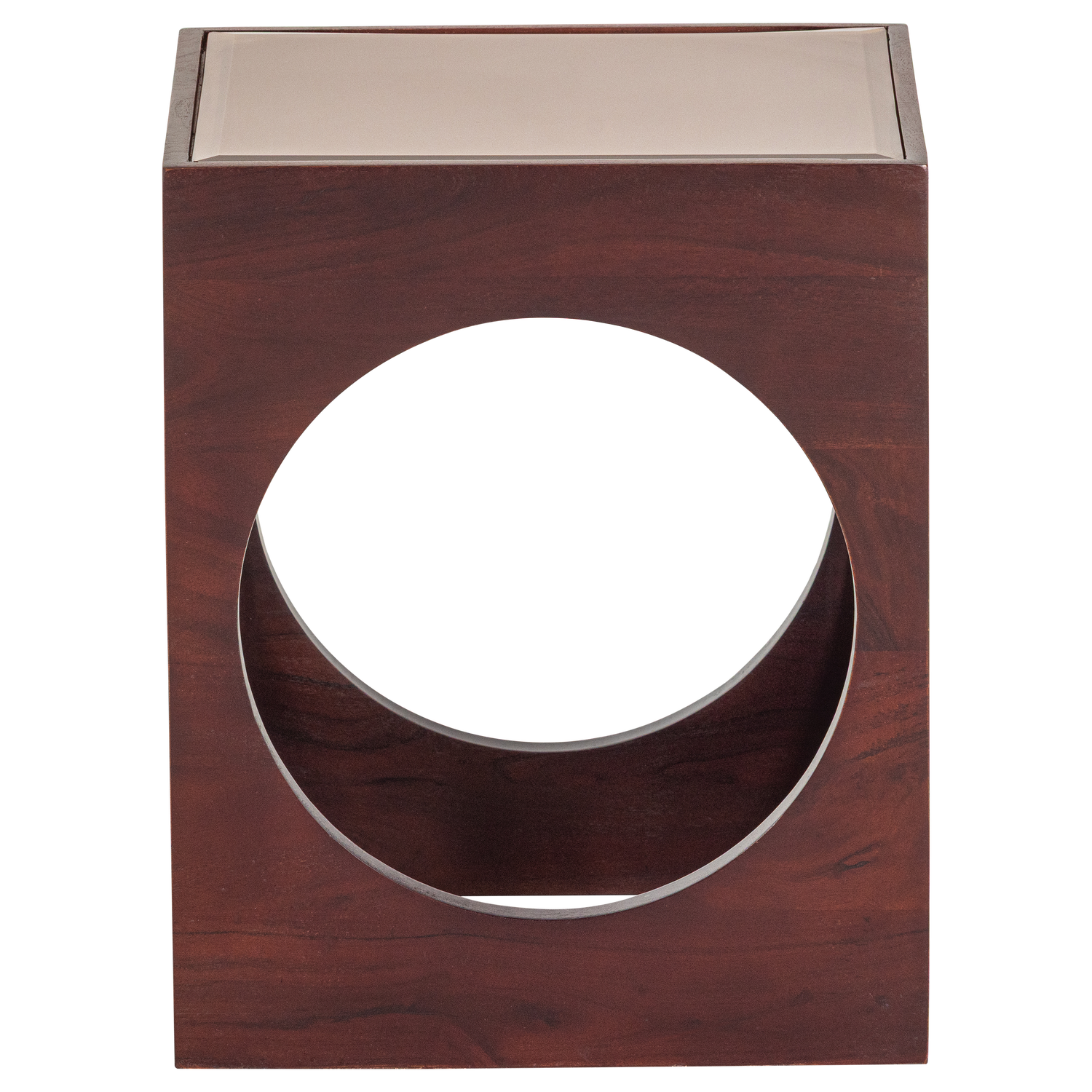 TRAX Brown Side Table with Glass Top