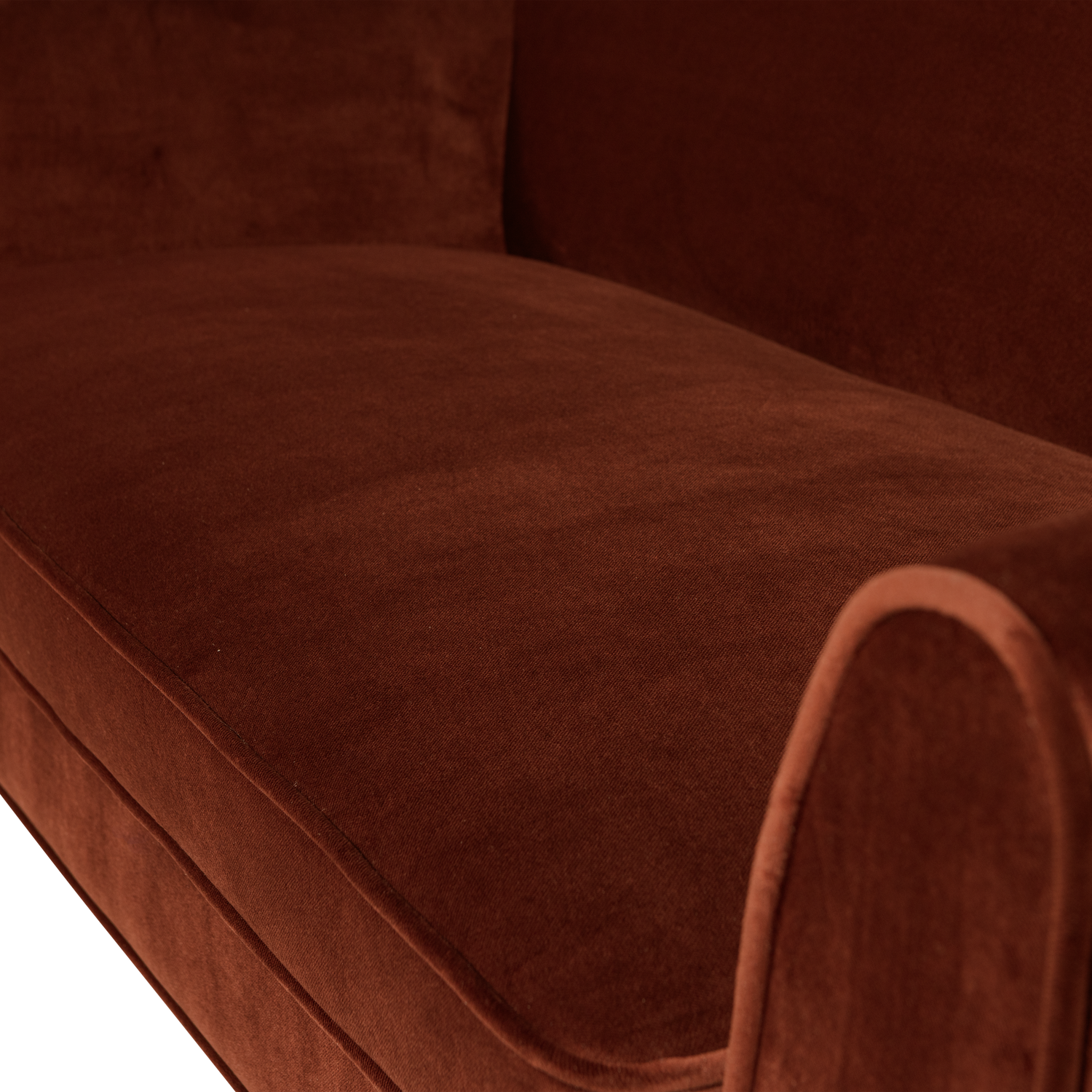 Rocco Brick Brown Velvet 2-Seater Sofa