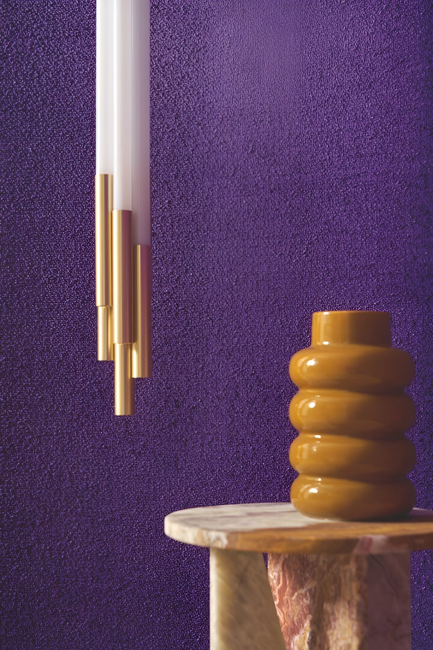 Textilstruktur Tapete Boucle ETREINTE - VERT DE GRIS grün mit grau