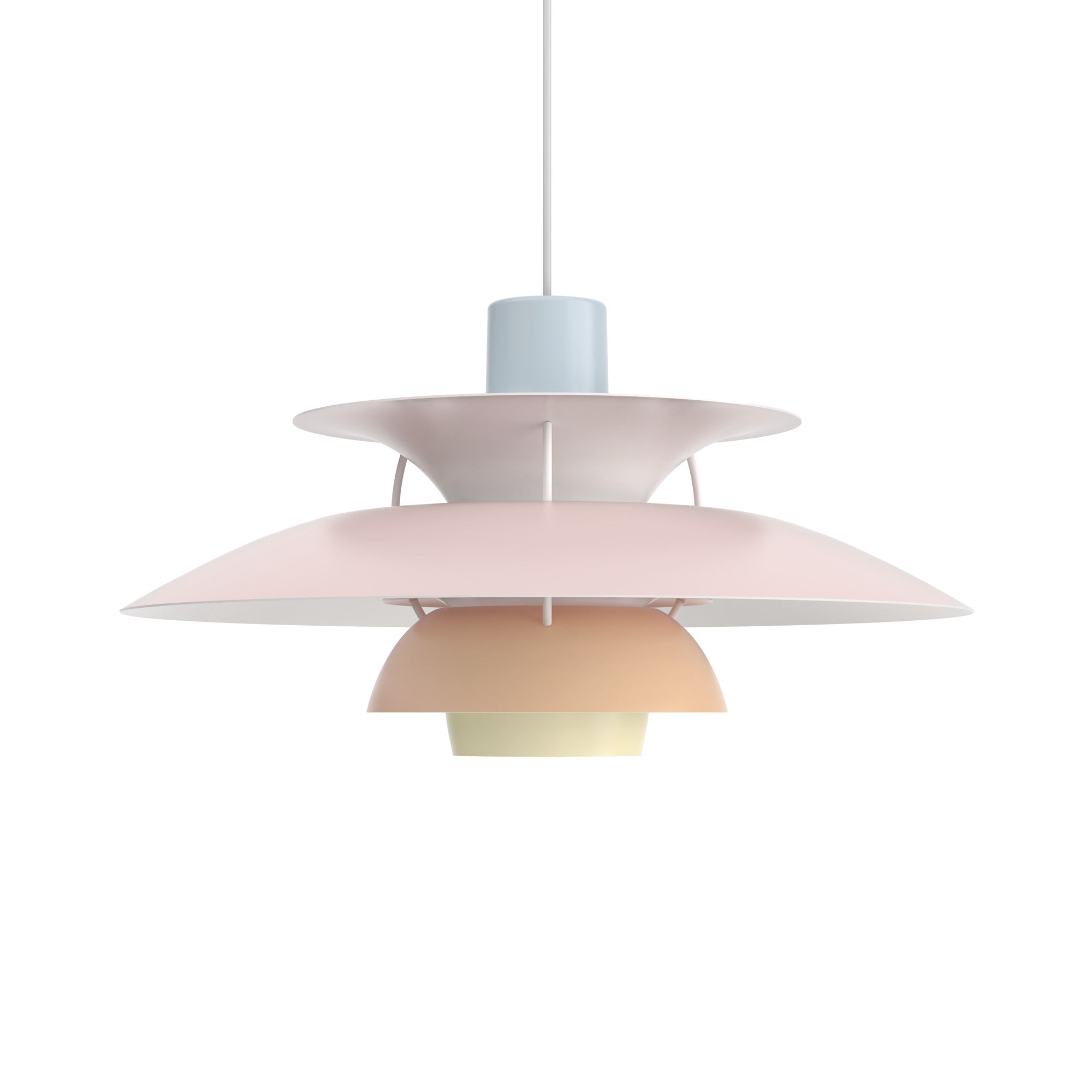 PH 5 pendant lamp pastel blue with pink and peach
