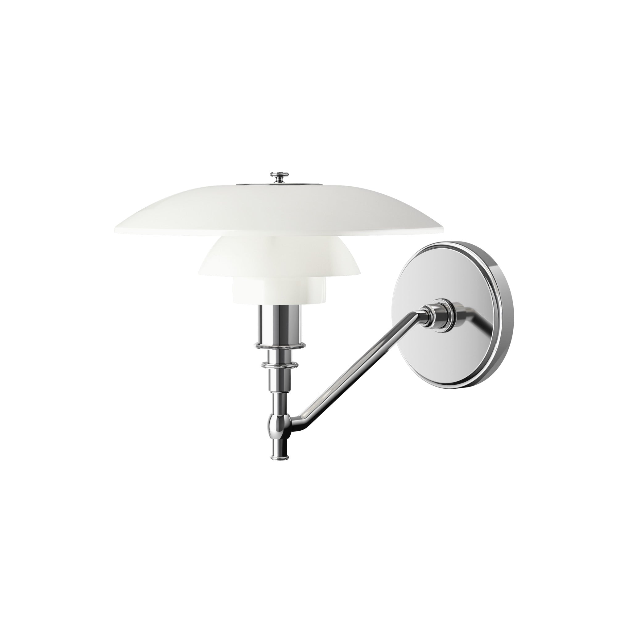 PH 3/2 Wall Lamp White with Chrome Base