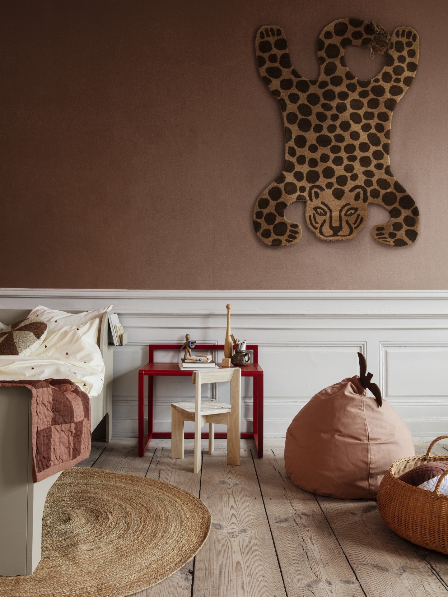 Dekorativer Teppich SAFARI LEOPARD braun