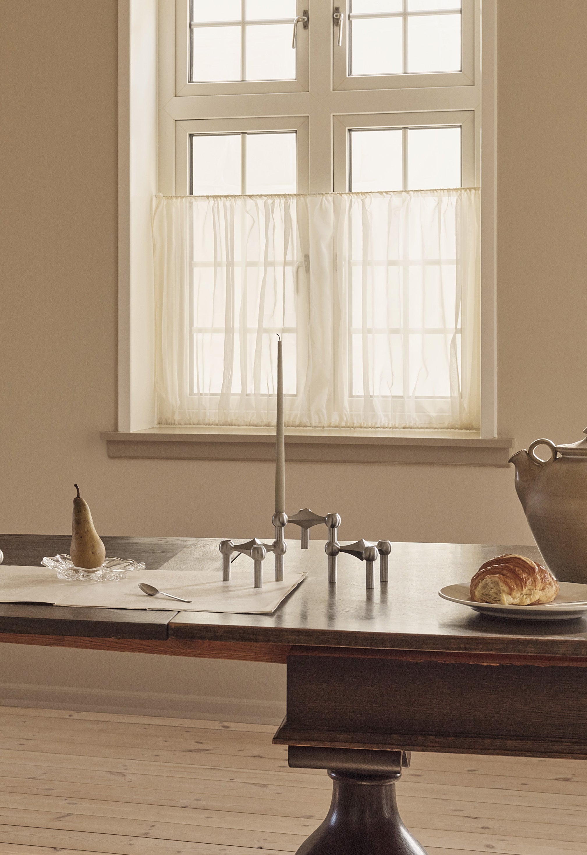 Kerzenhalter STOFF NAGEL gebürstetes Chrom