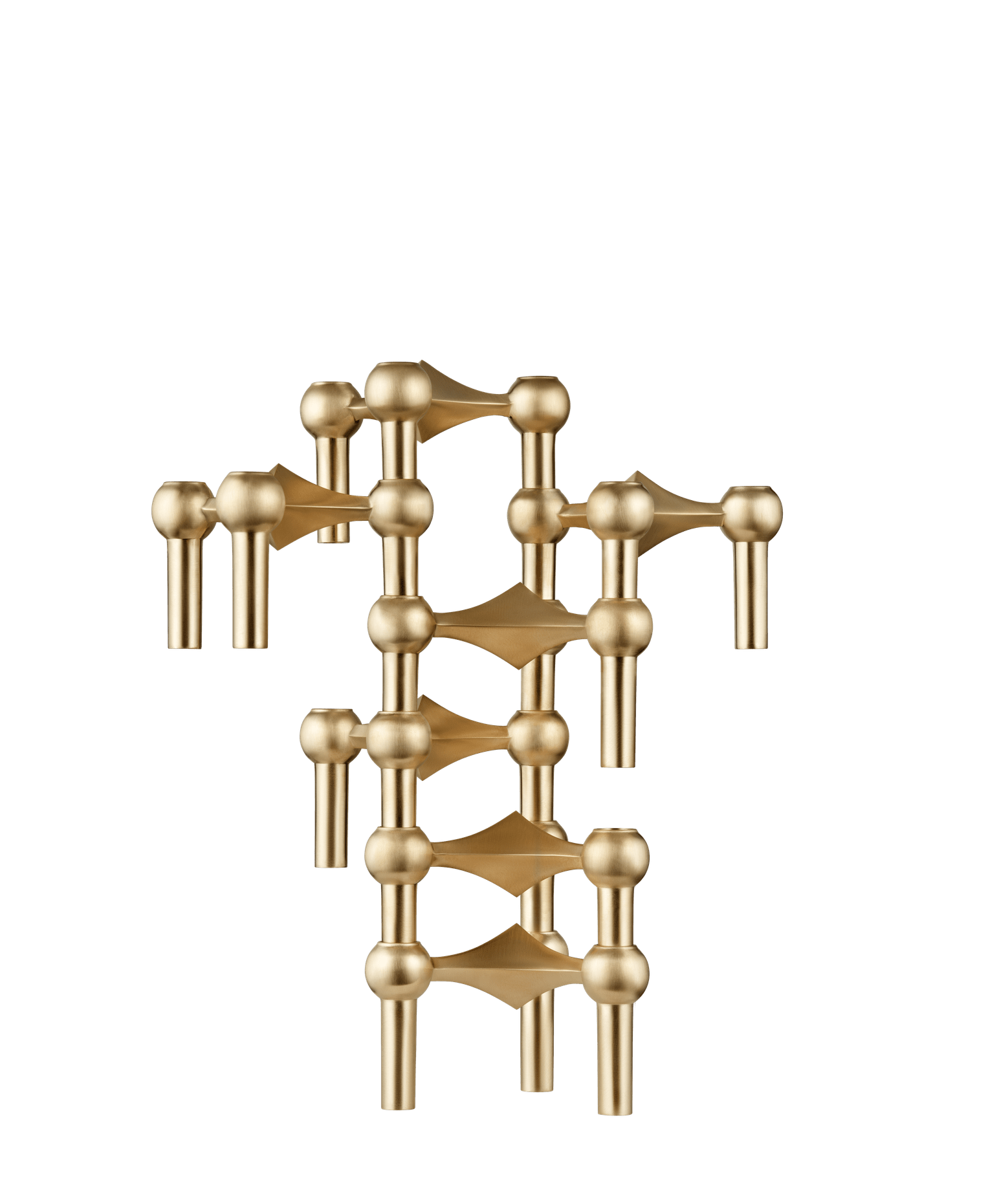 Set von Kerzenhaltern STOFF NAGEL gebürstetes Messing