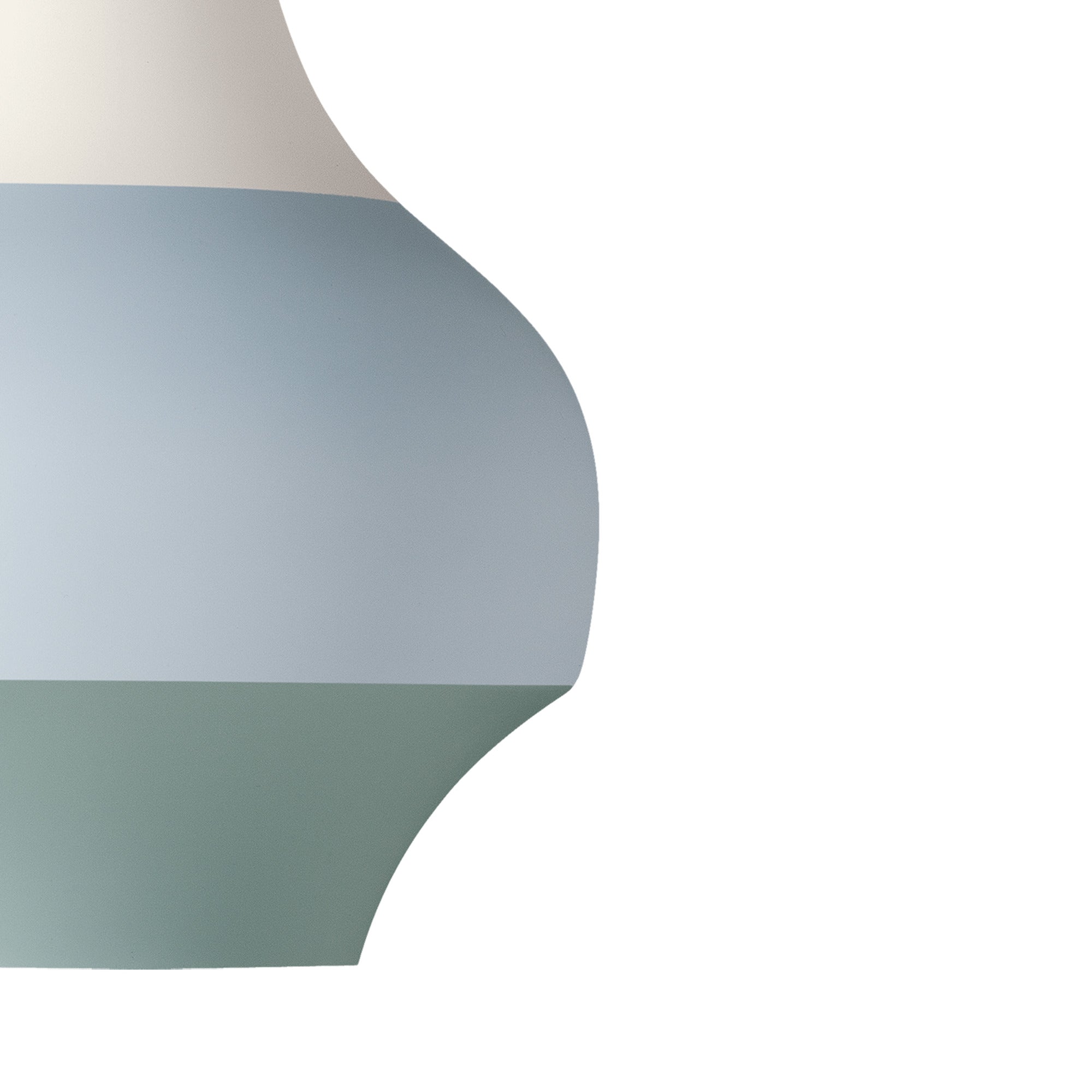 Pendant lamp CIRQUE white-blue with a copper tip
