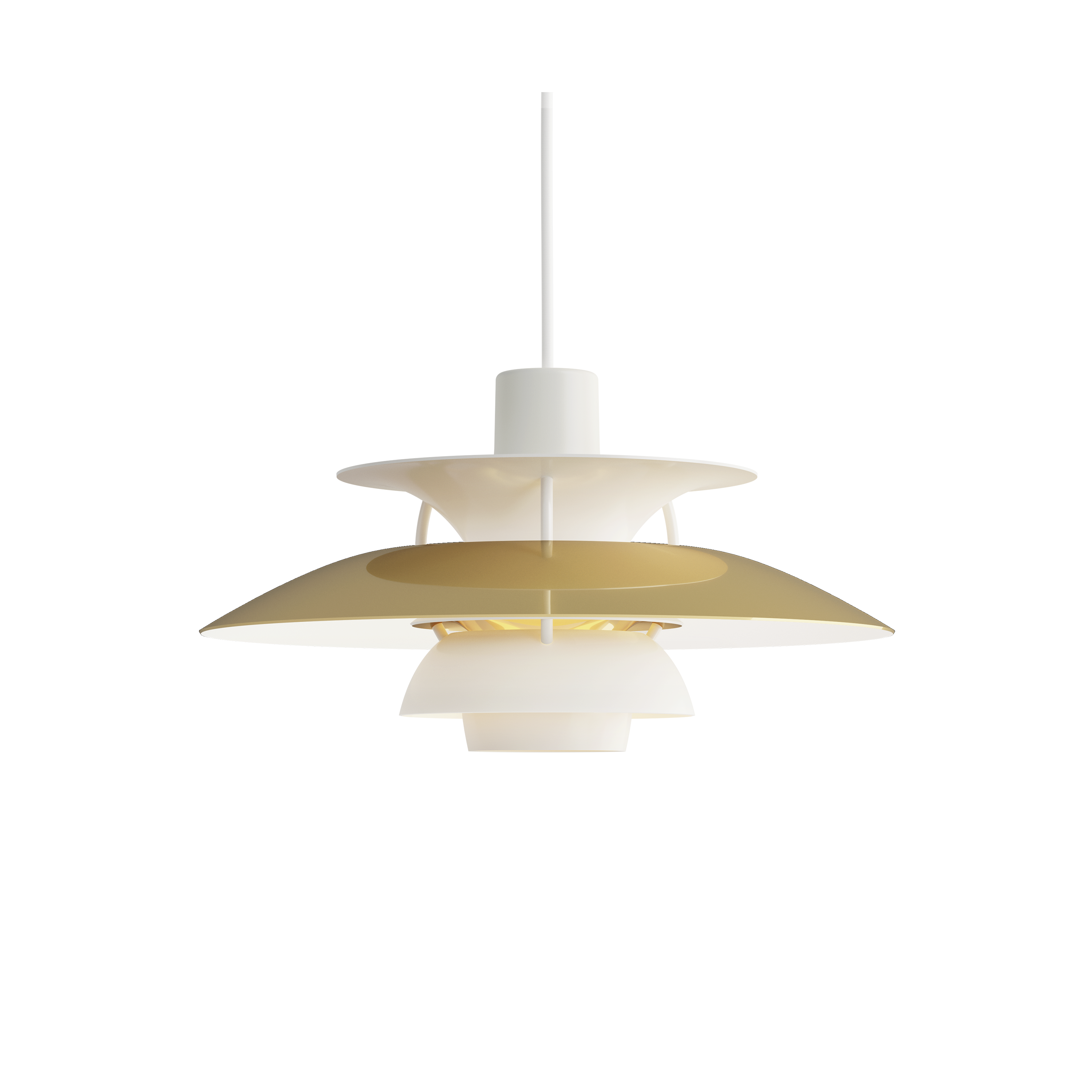 Pendelleuchte PH 5 weiß mit Gold
