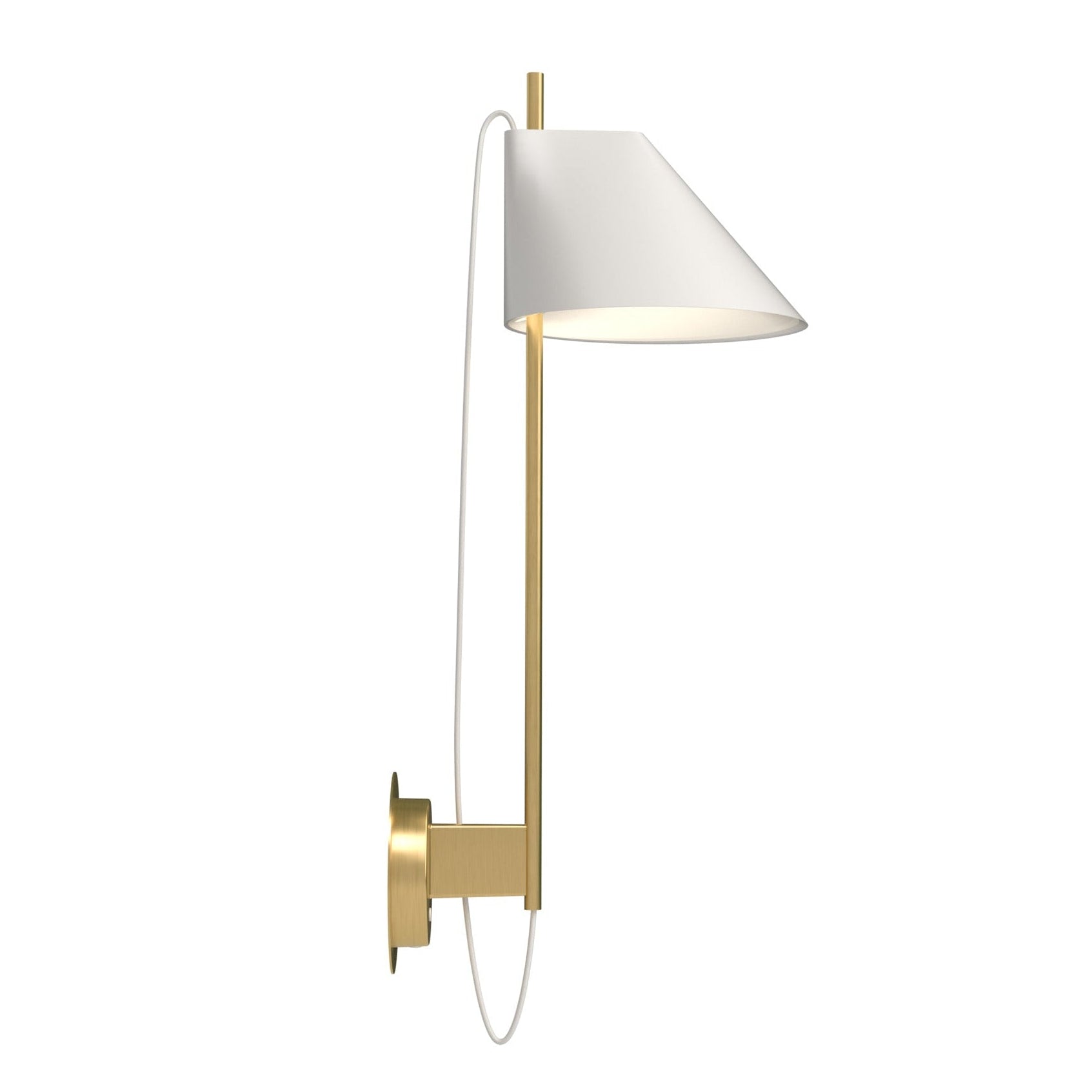YUH wall lamp white with brass base