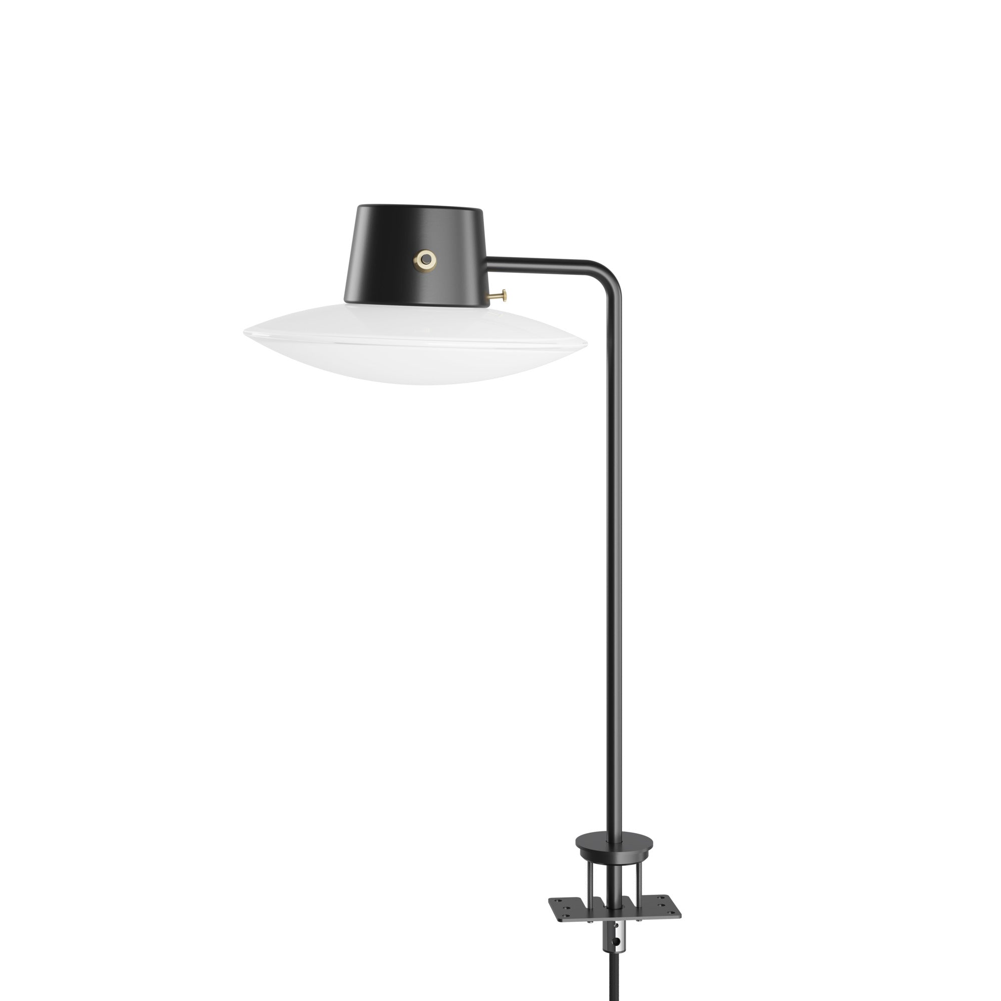 AJ OXFORD black table lamp with white finish