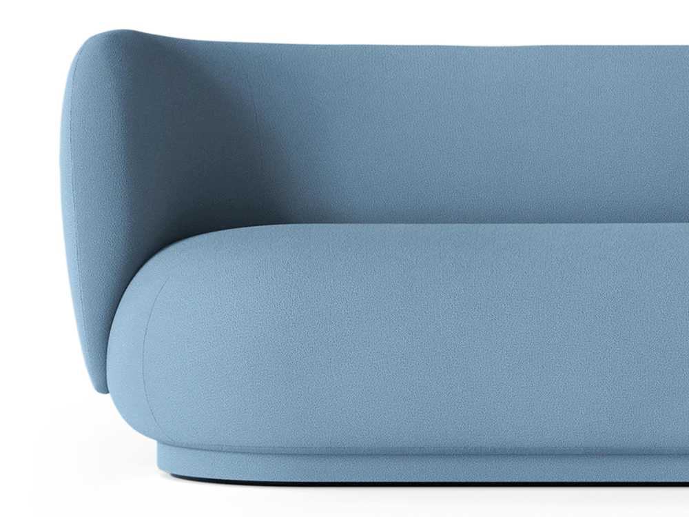 Left-sided sofa RICO DIVAN in sky blue Tonus