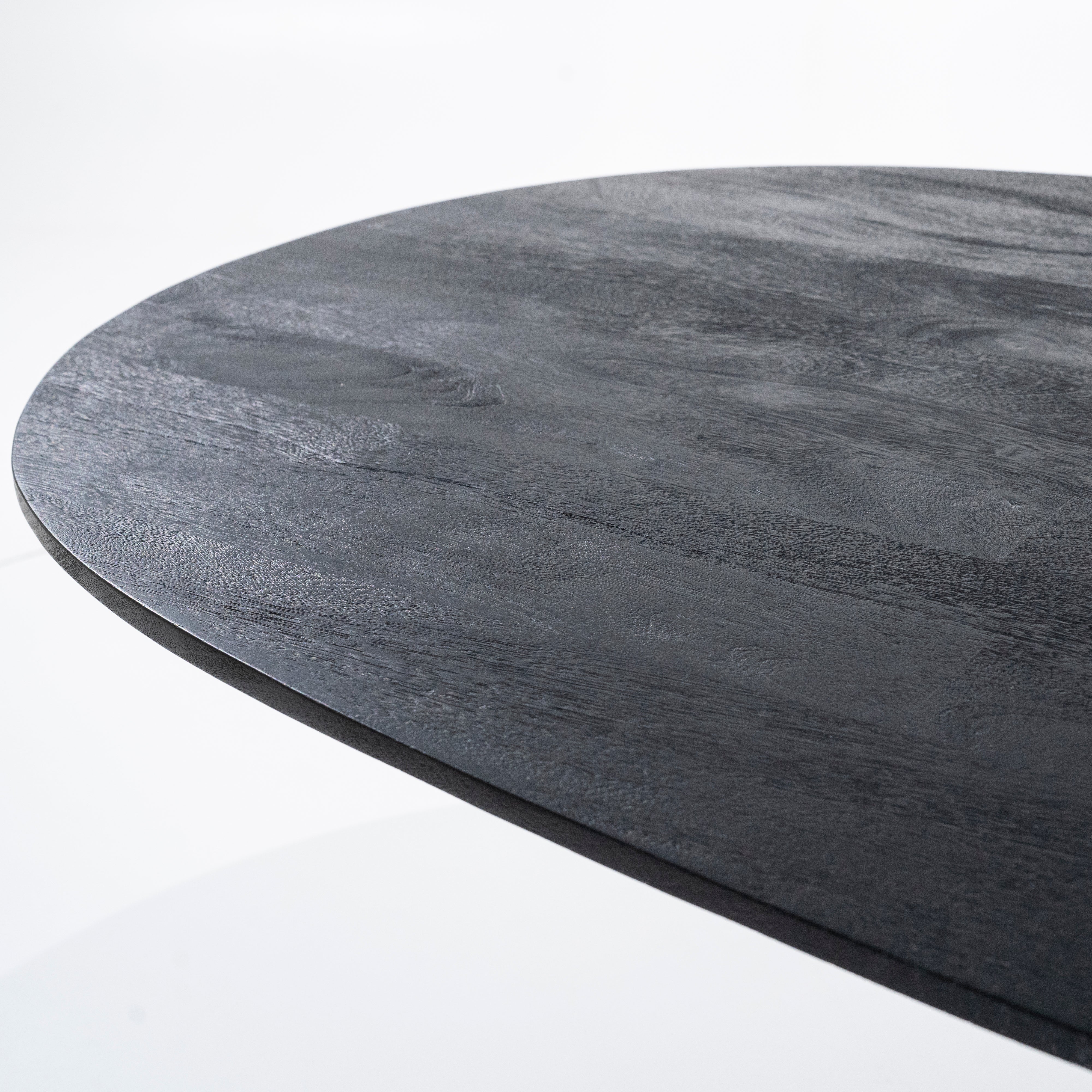 ARON Oval Table Black Mango Wood