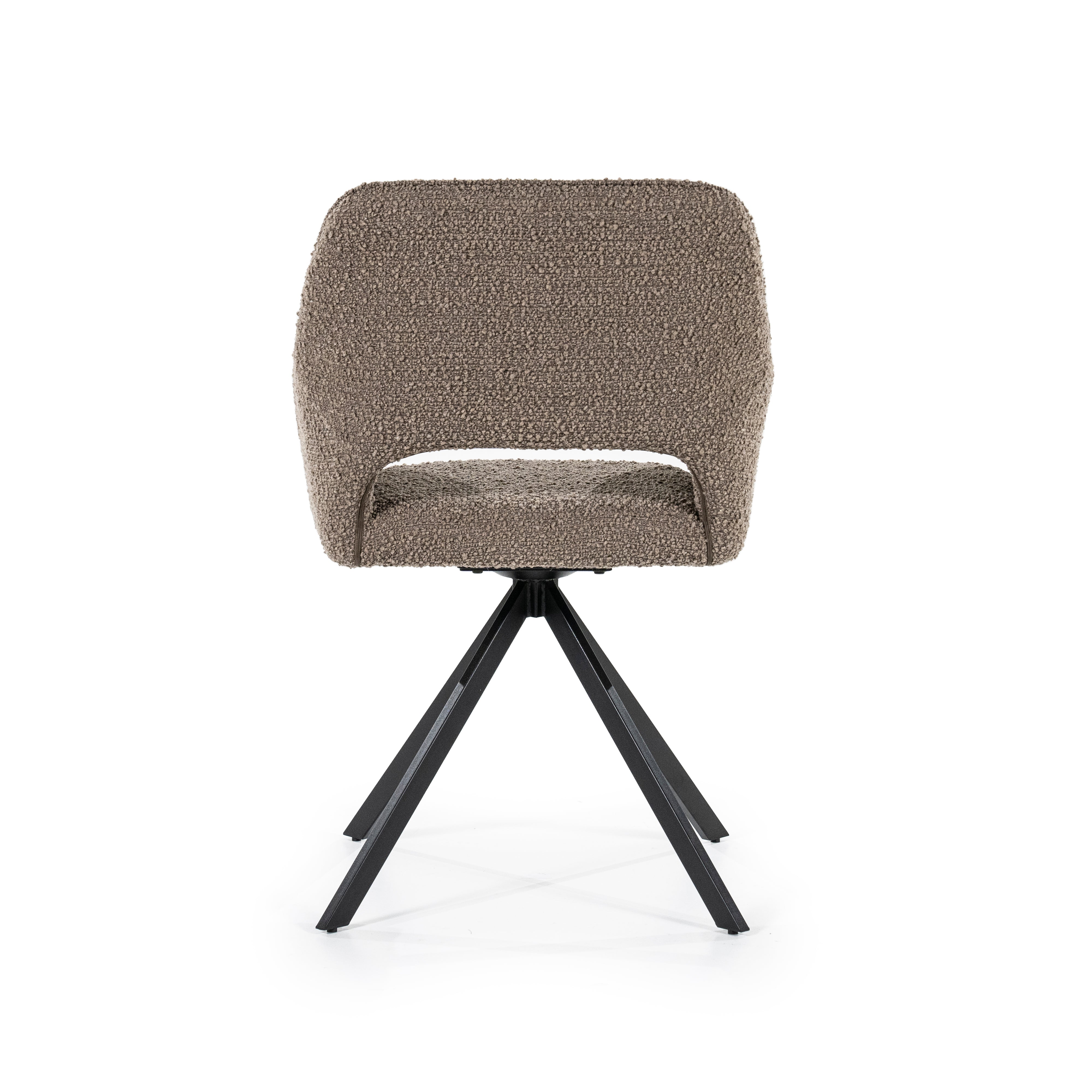 FABIO Chair in Dark Brown with Black Base