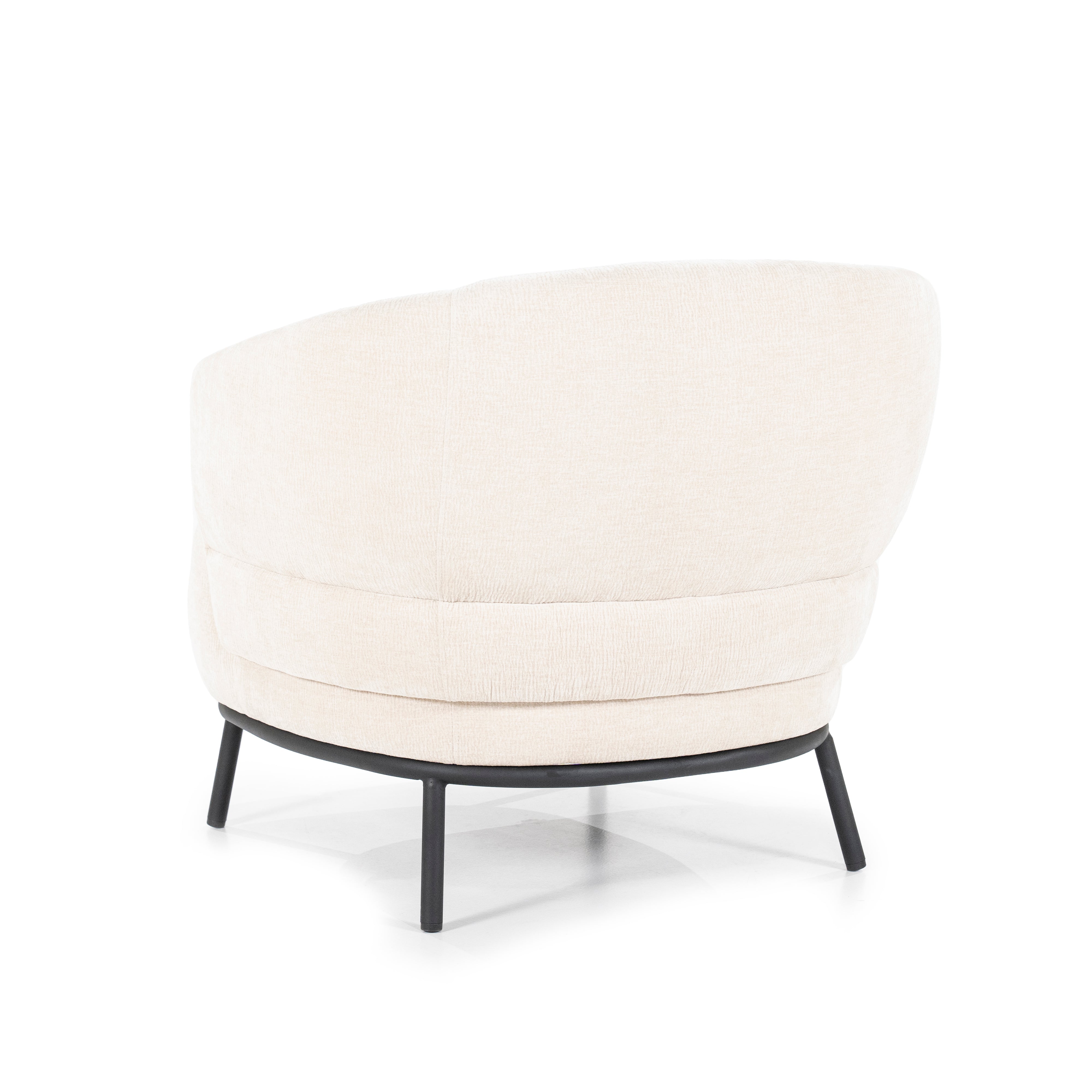DAVID armchair in light beige with a black base