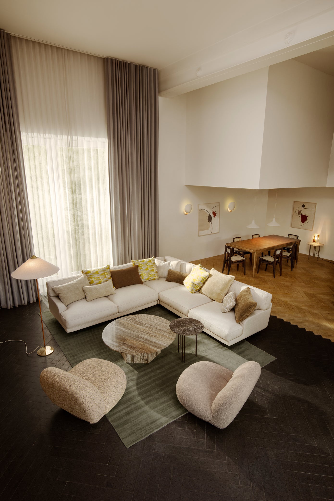 Teppich GUBI grün mit langem Flor