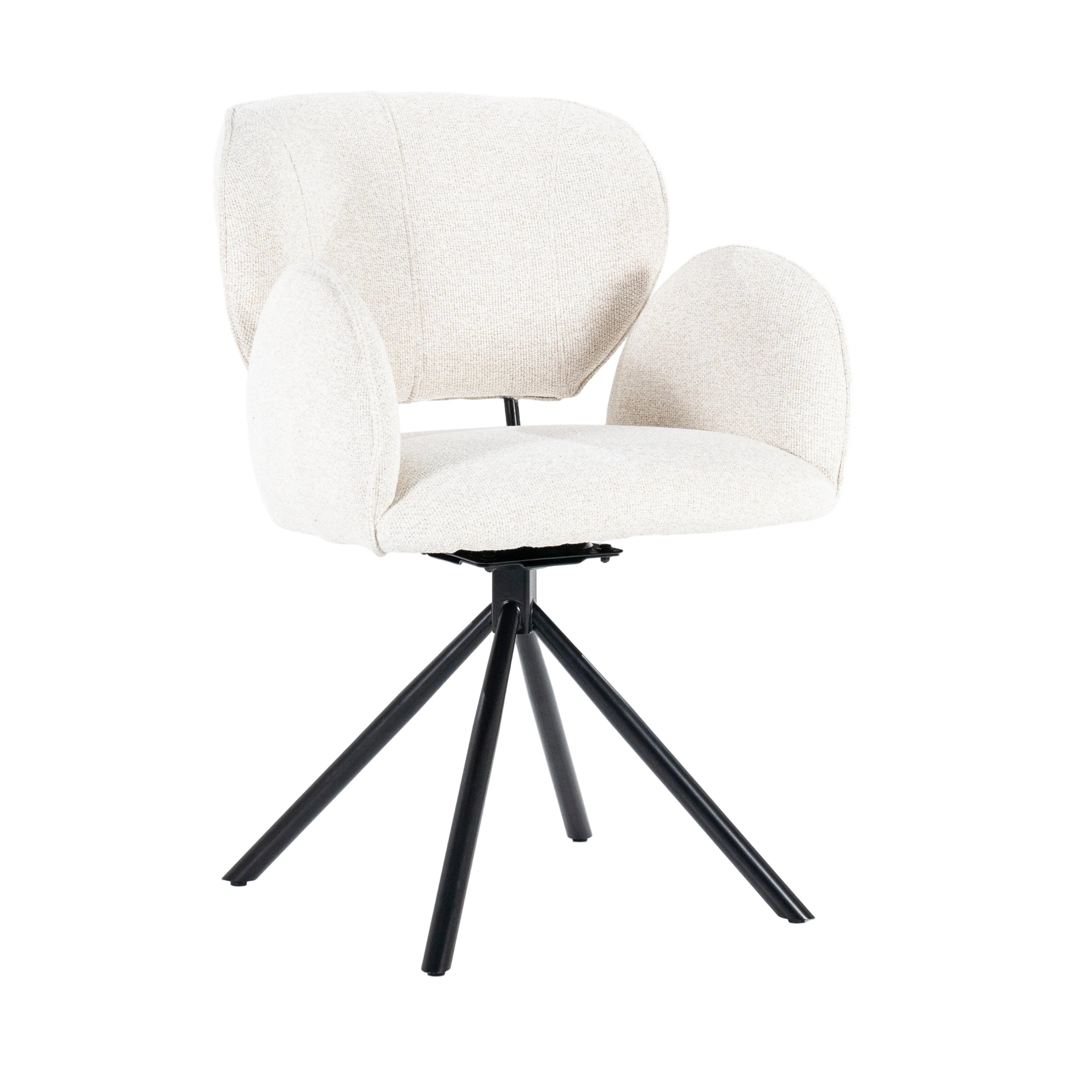 ROSALIN Cream Chair with Black Base