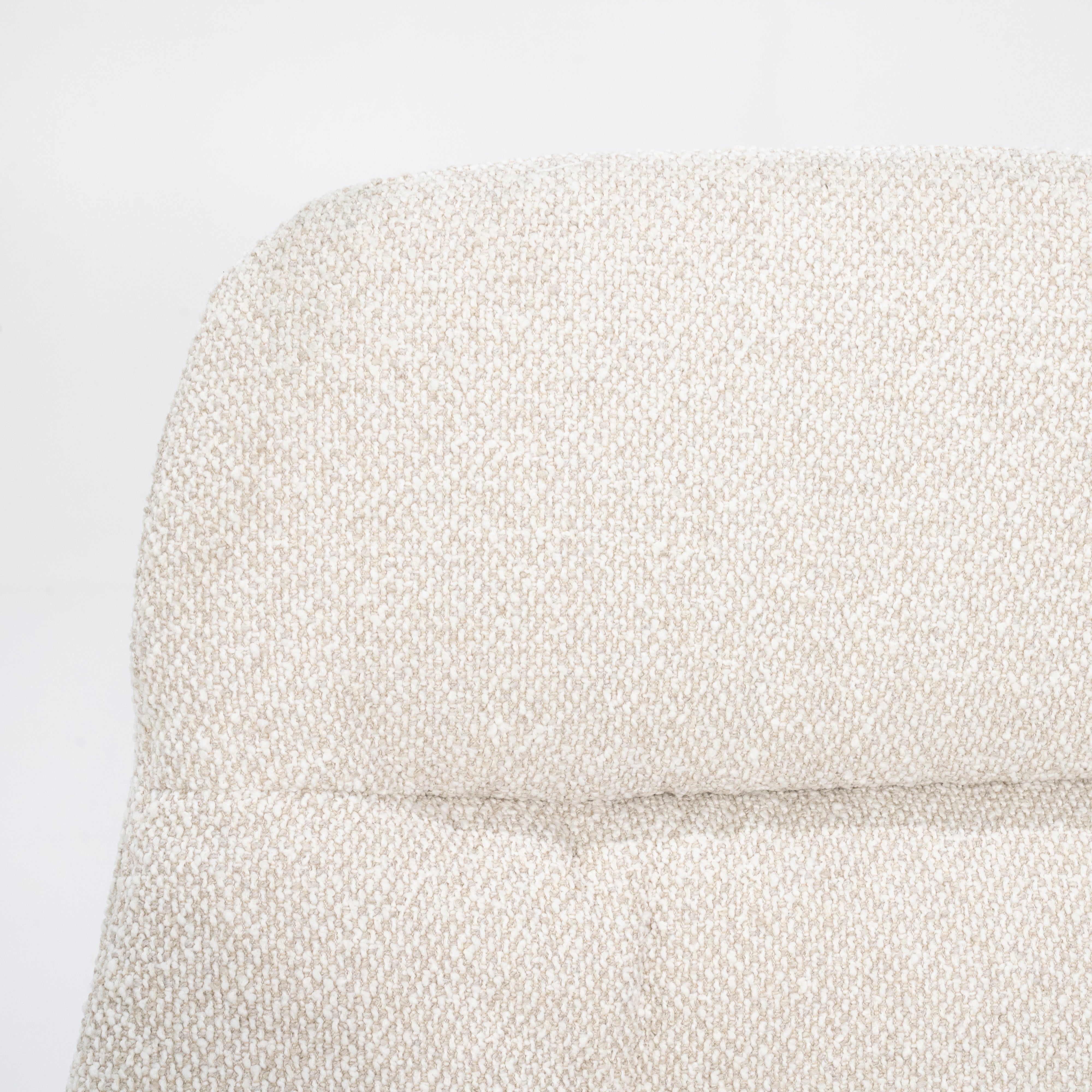 Sessel mit Fußstütze CALEB beige mit schwarzem Gestell