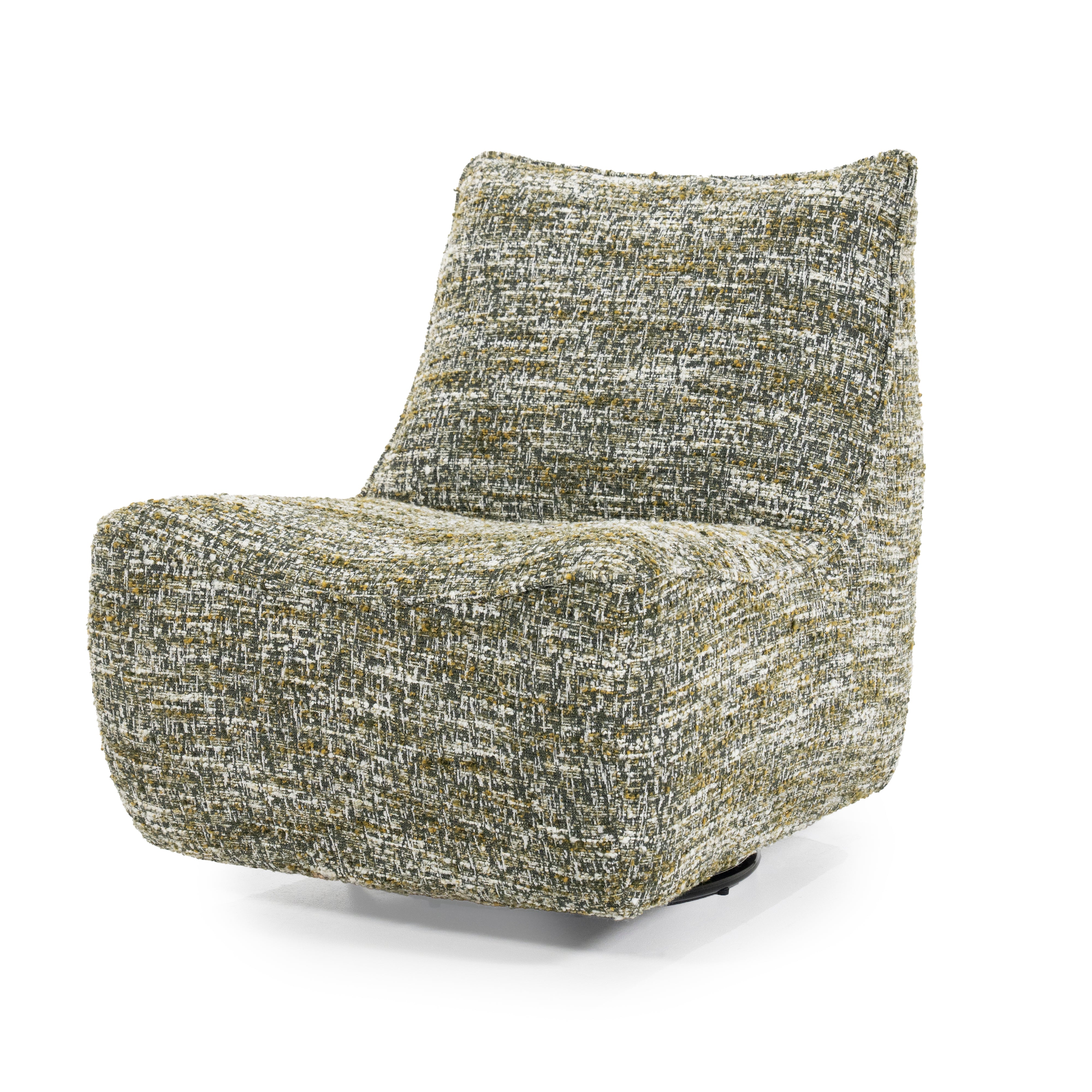 LOYS green mélange swivel armchair