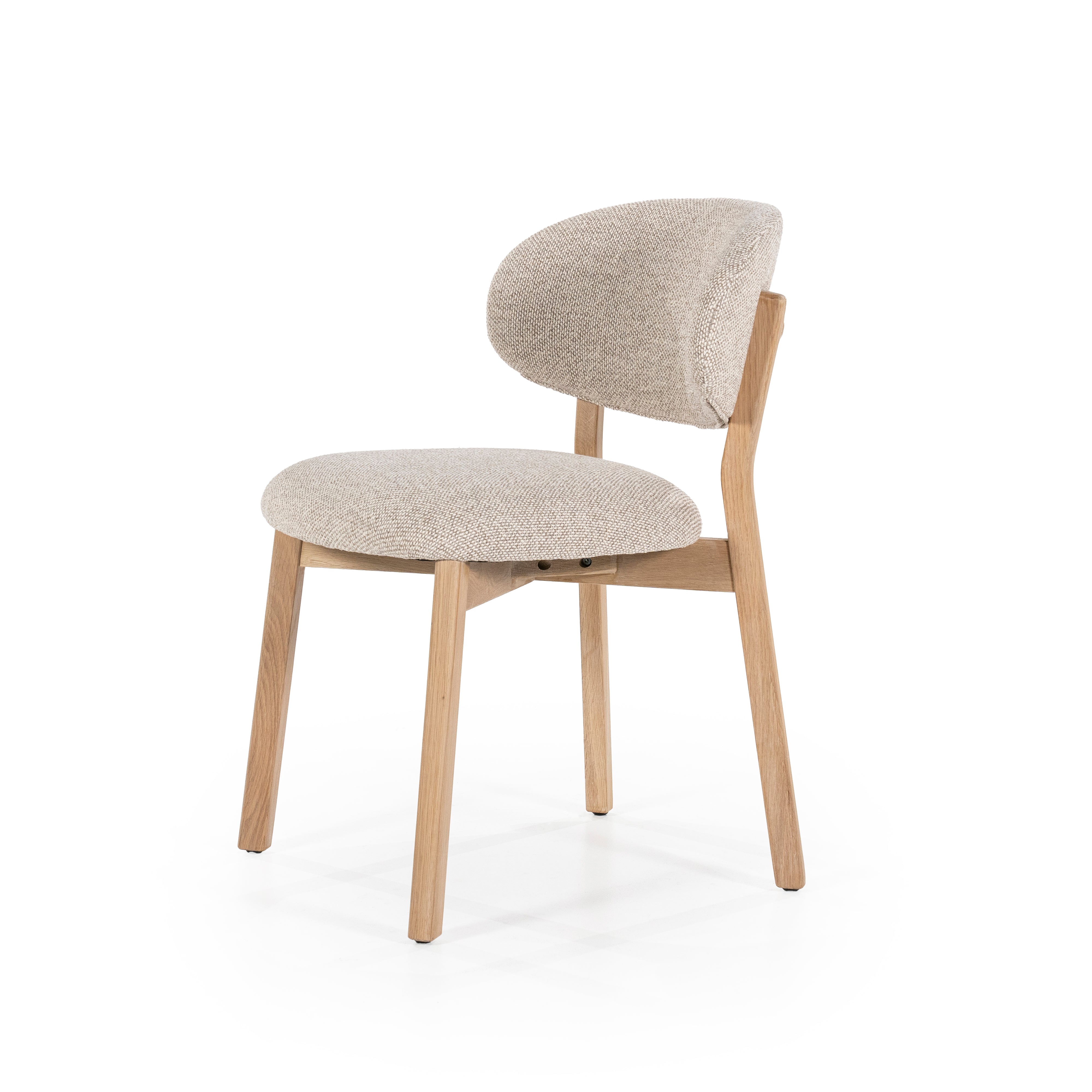 Stuhl MIKKY taupe mit Eichenbasis