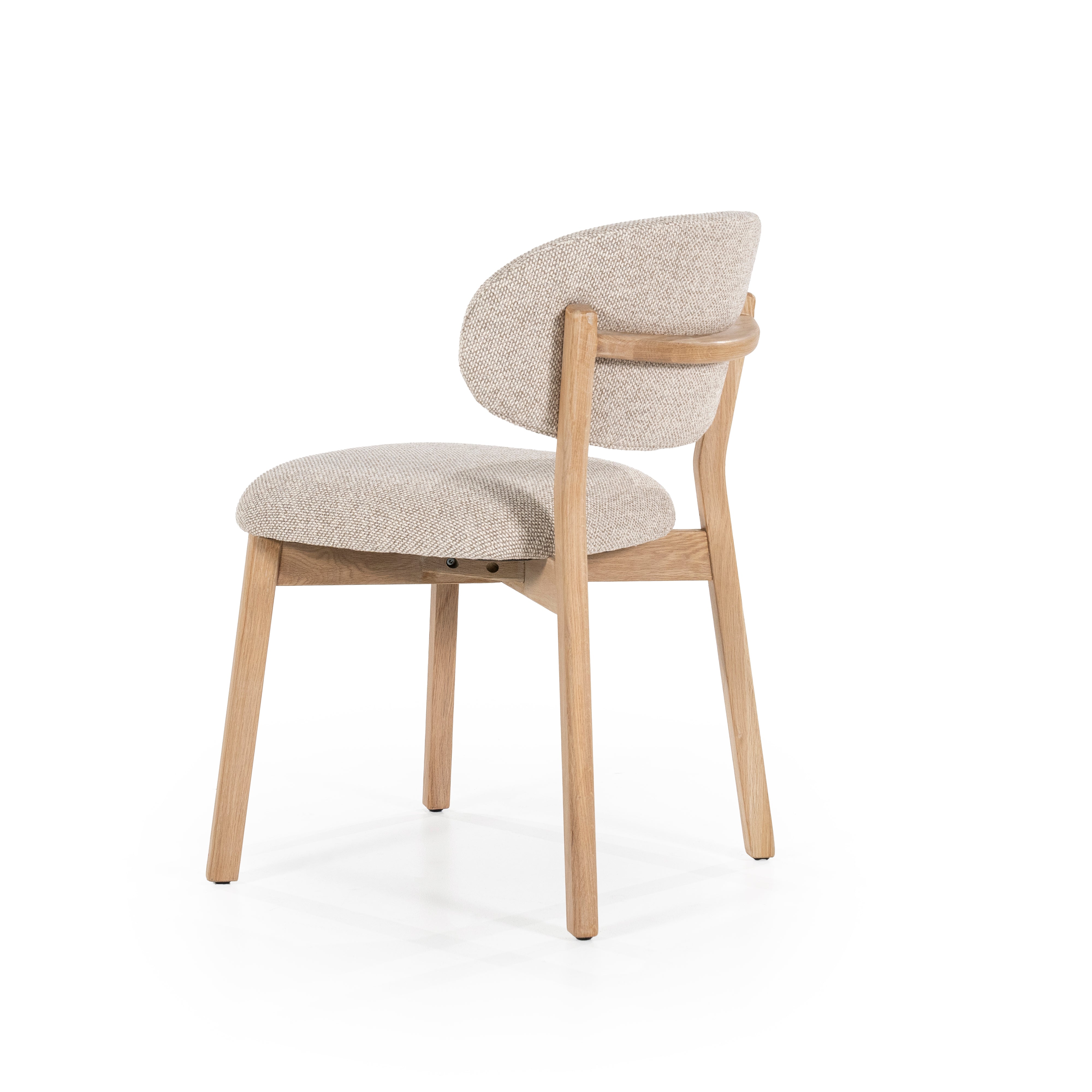 Stuhl MIKKY taupe mit Eichenbasis