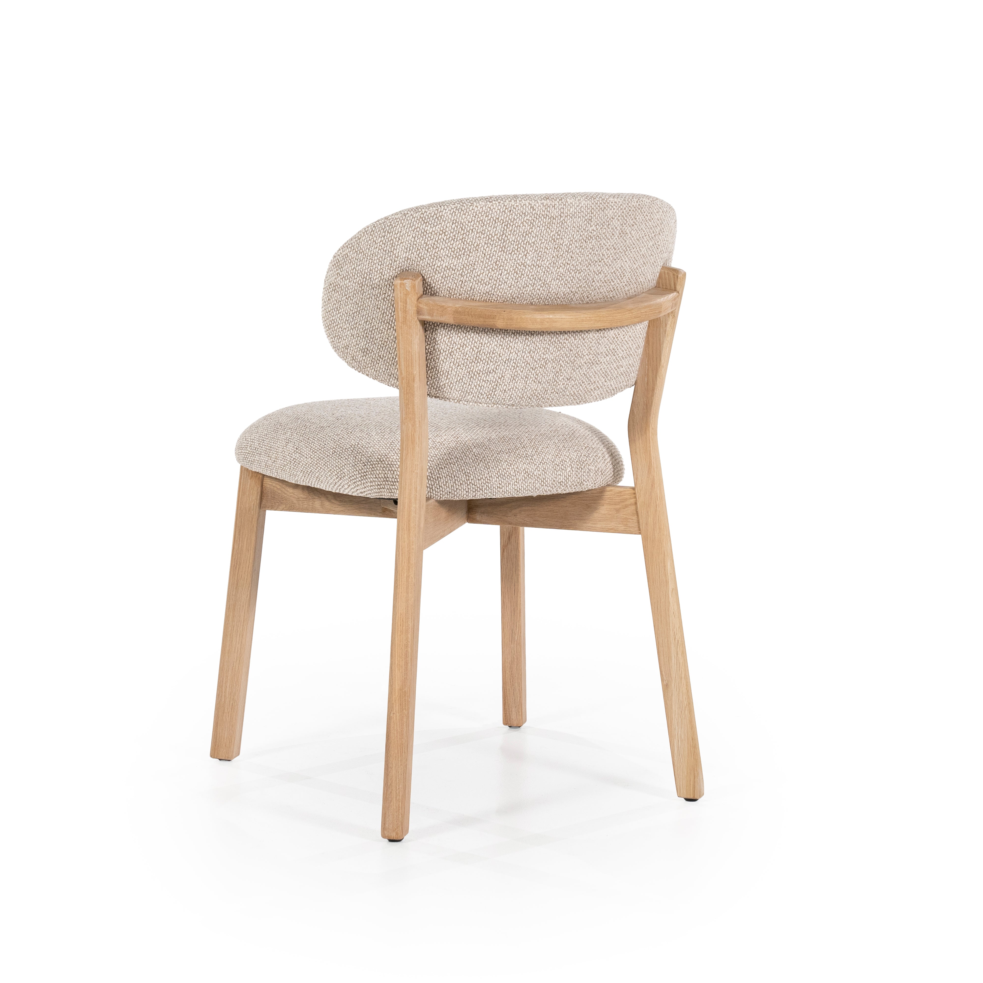 Stuhl MIKKY taupe mit Eichenbasis