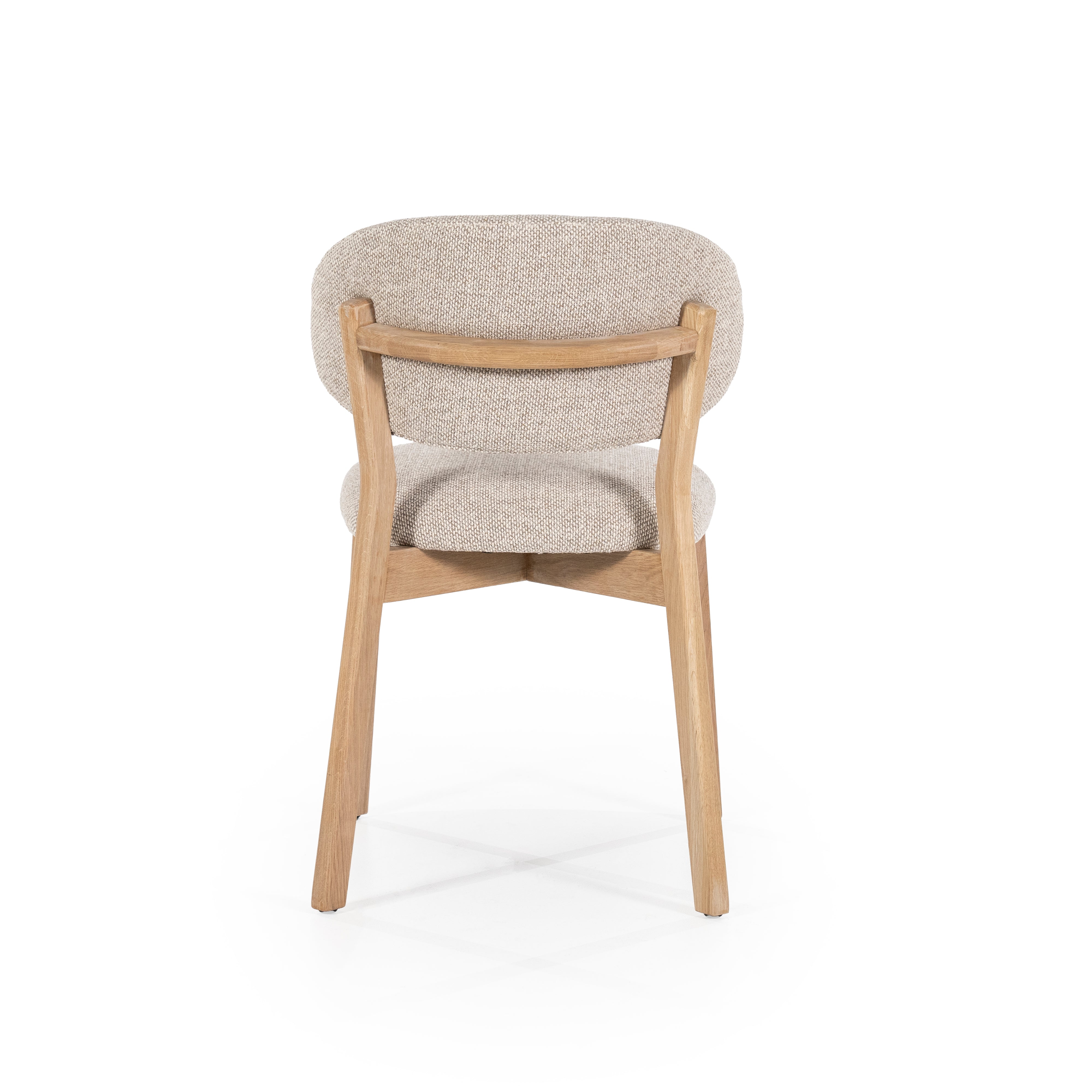 Stuhl MIKKY taupe mit Eichenbasis