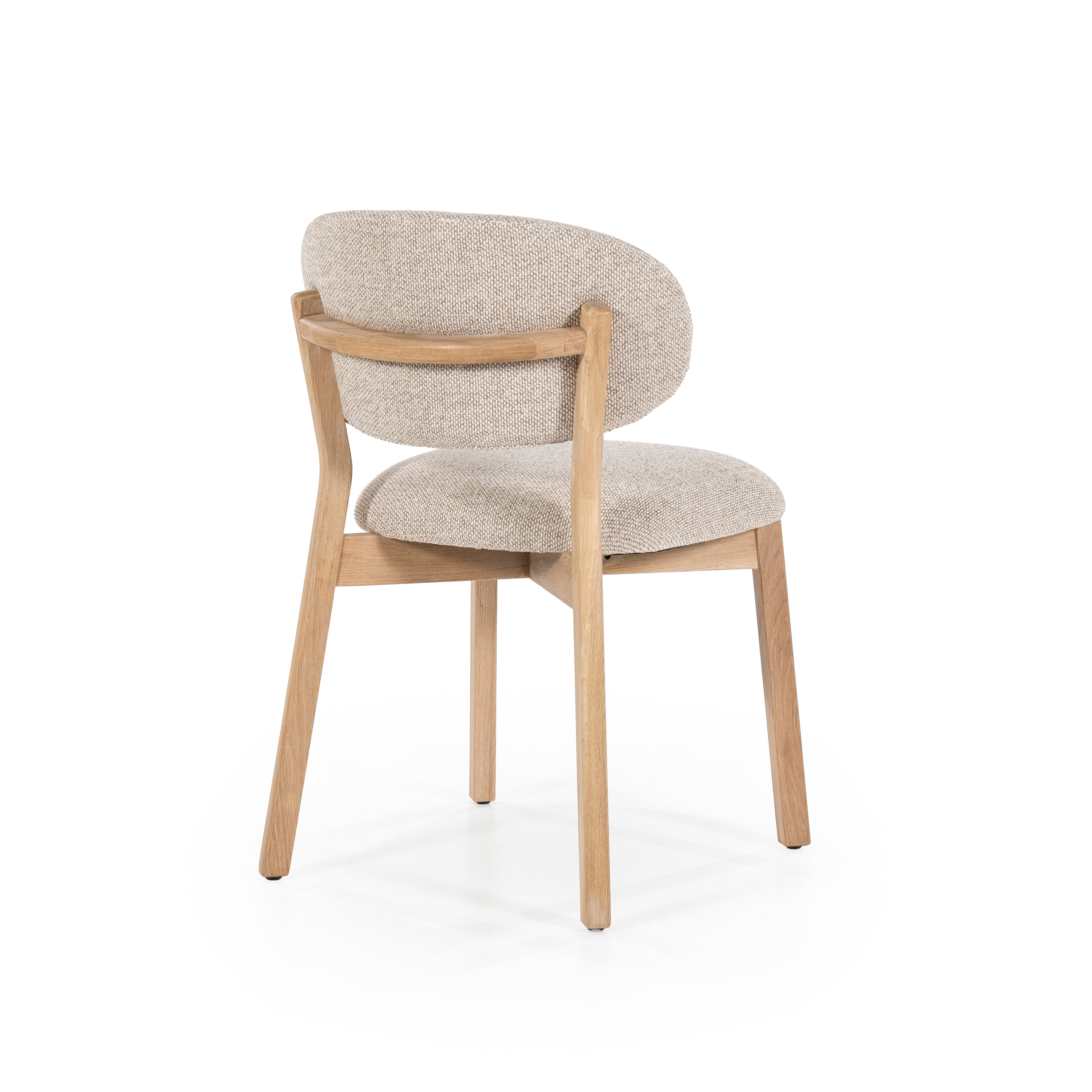Stuhl MIKKY taupe mit Eichenbasis