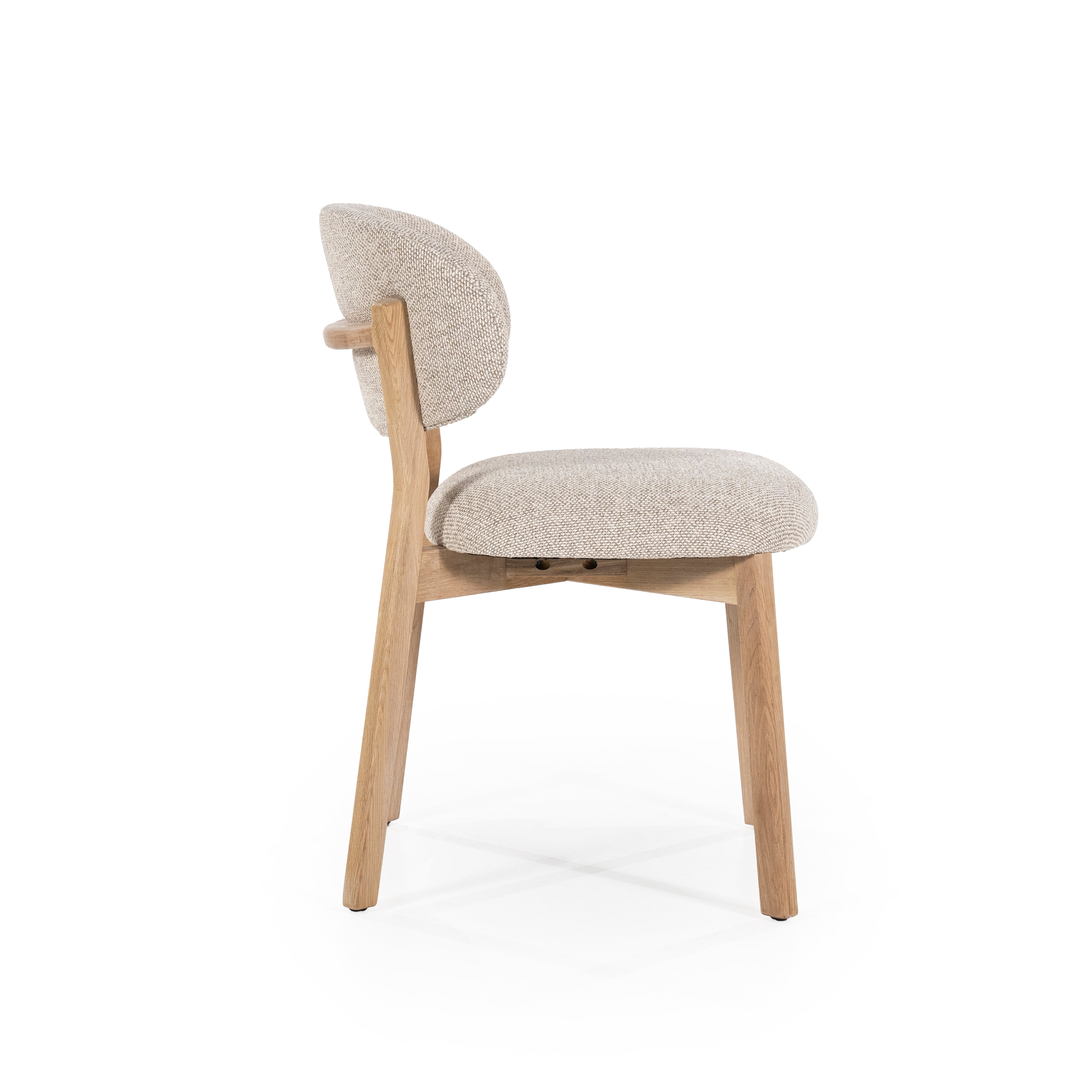 Stuhl MIKKY taupe mit Eichenbasis