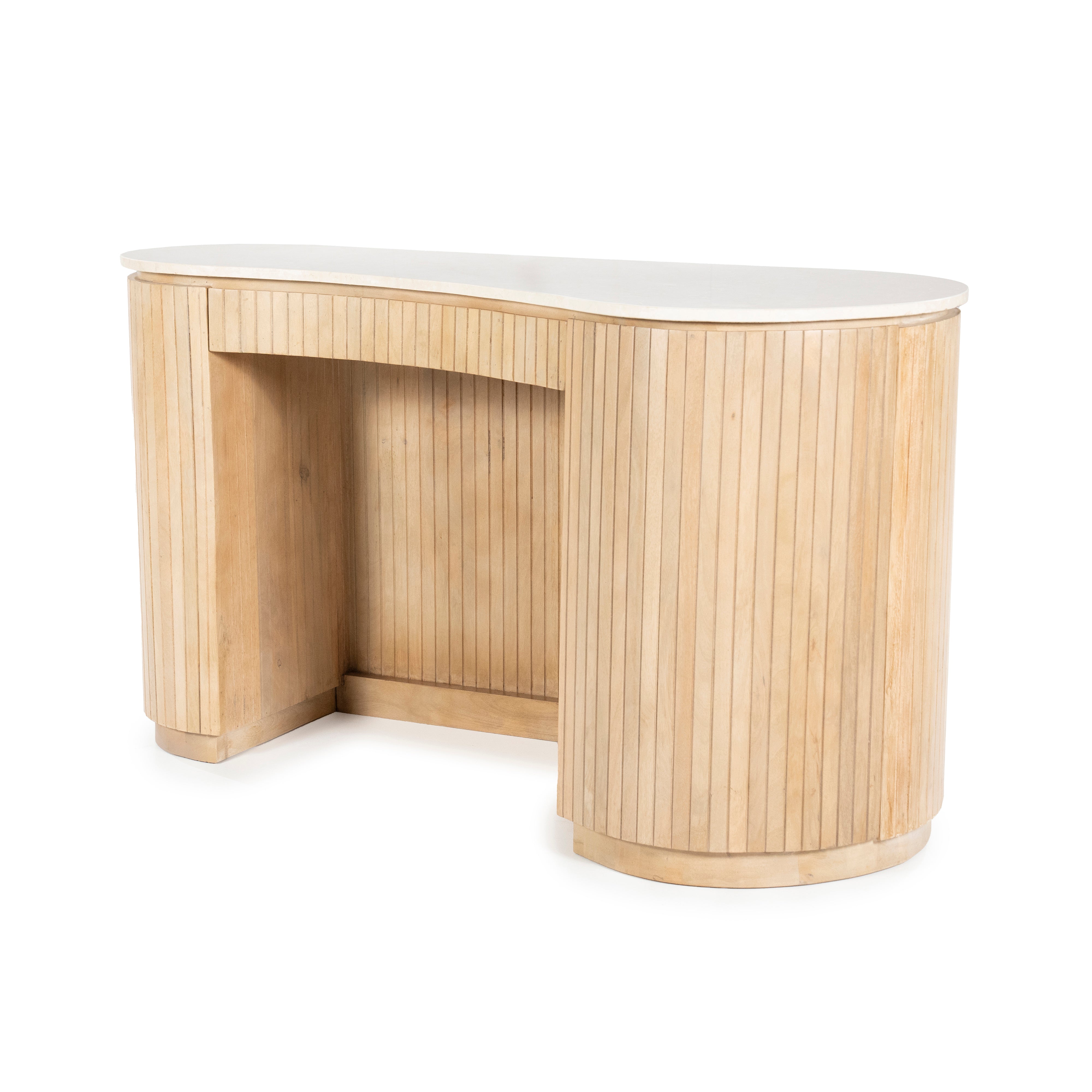 KIRA Desk made of mango wood with a marble top