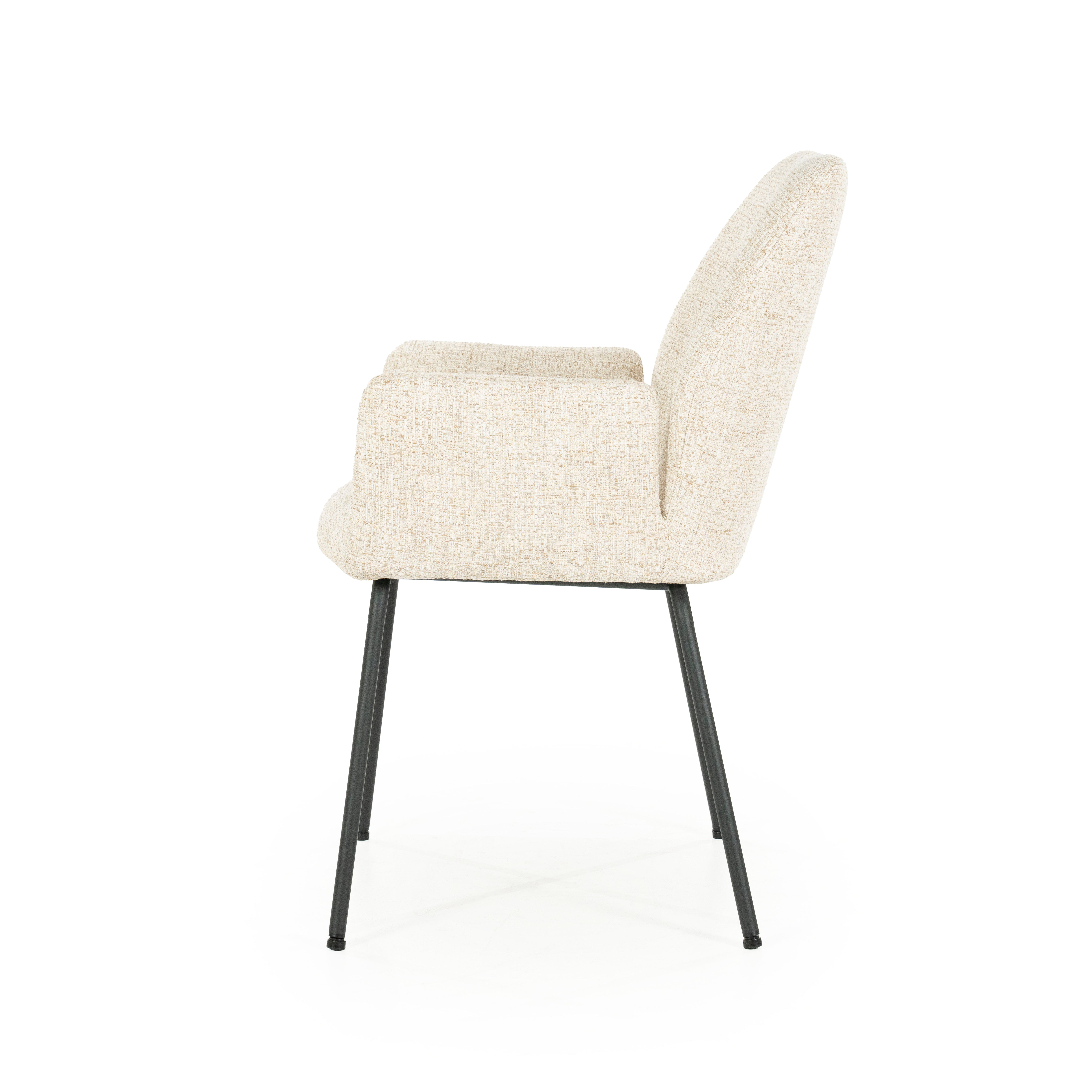 Stuhl INDY creme mit schwarzem Gestell