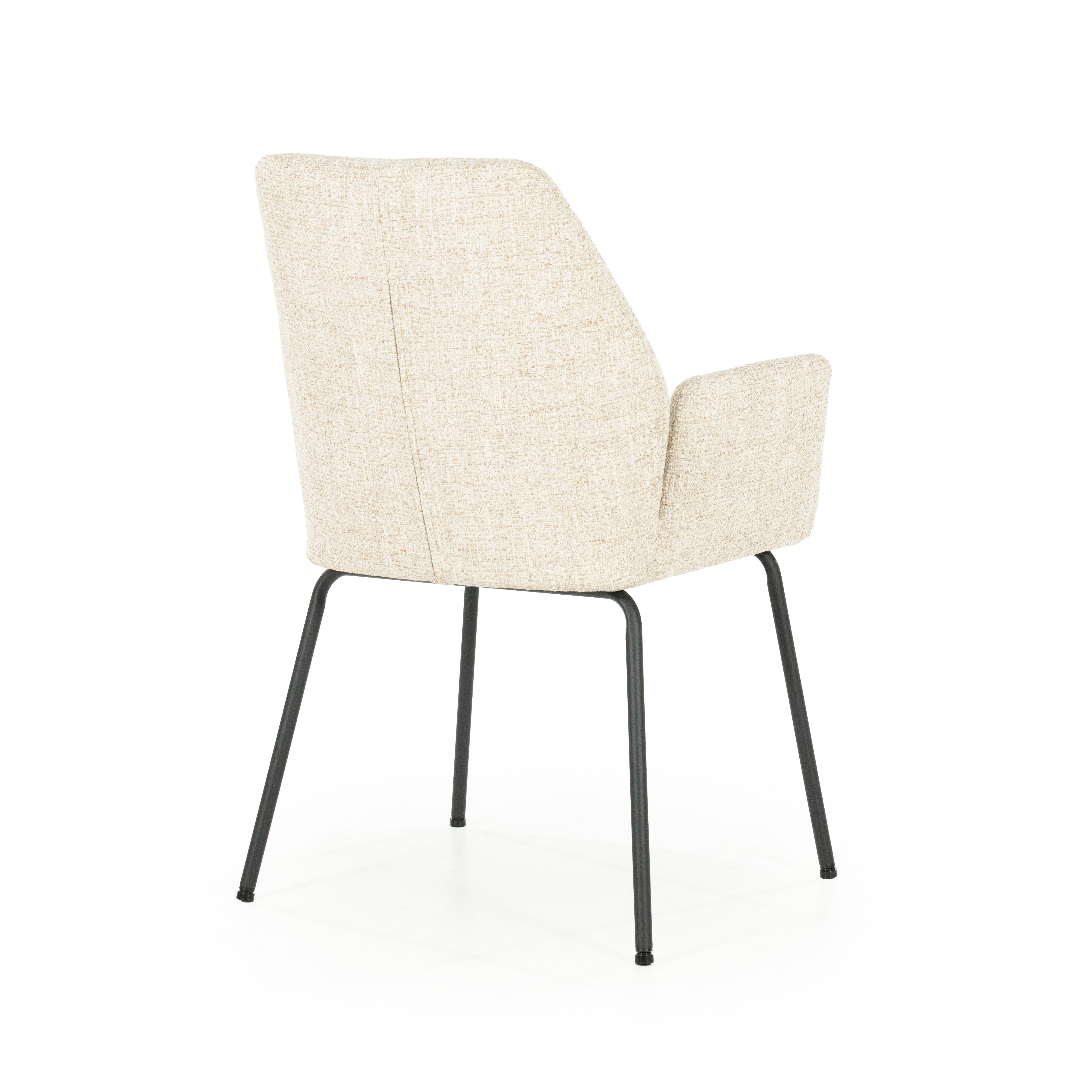 Stuhl INDY creme mit schwarzem Gestell