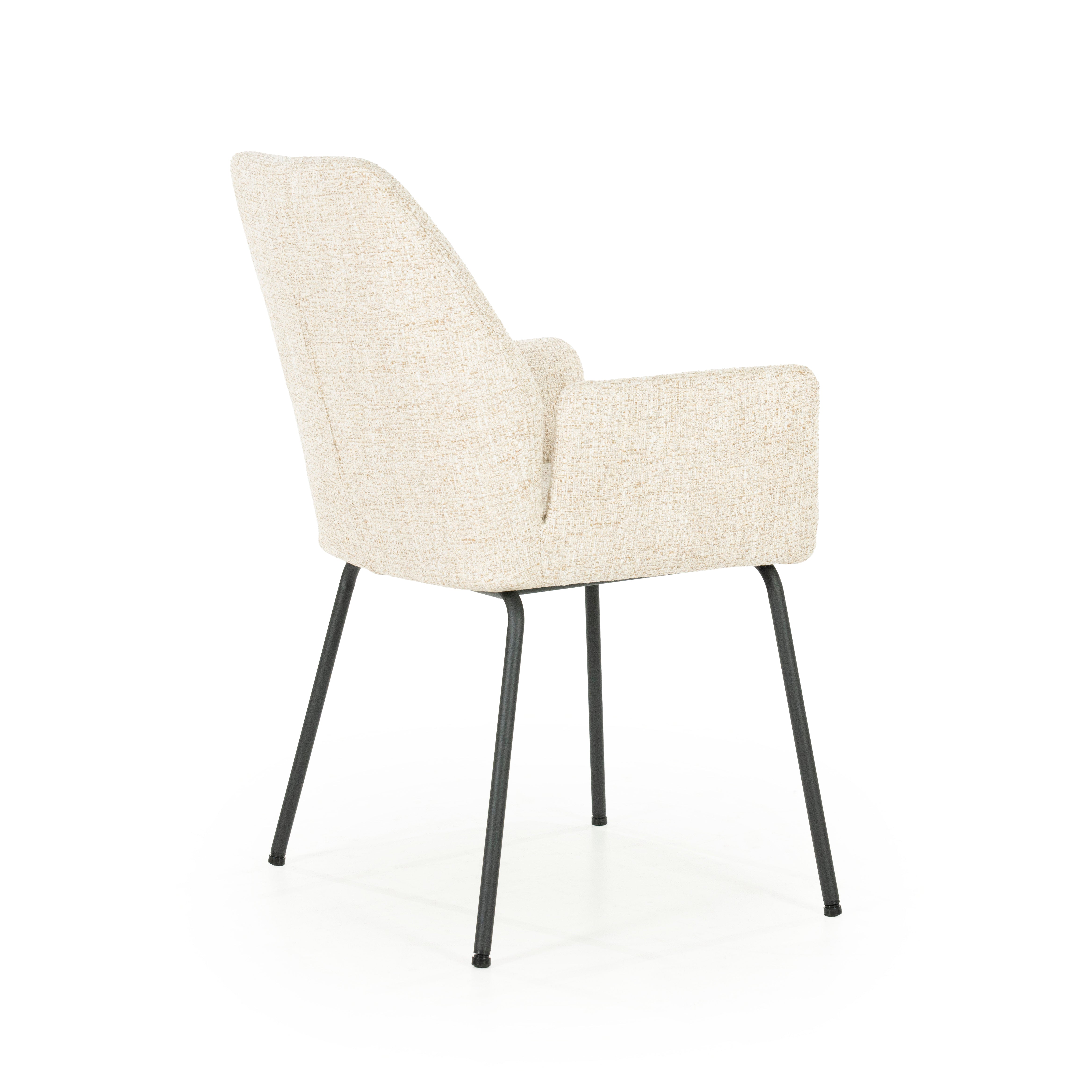 Stuhl INDY creme mit schwarzem Gestell