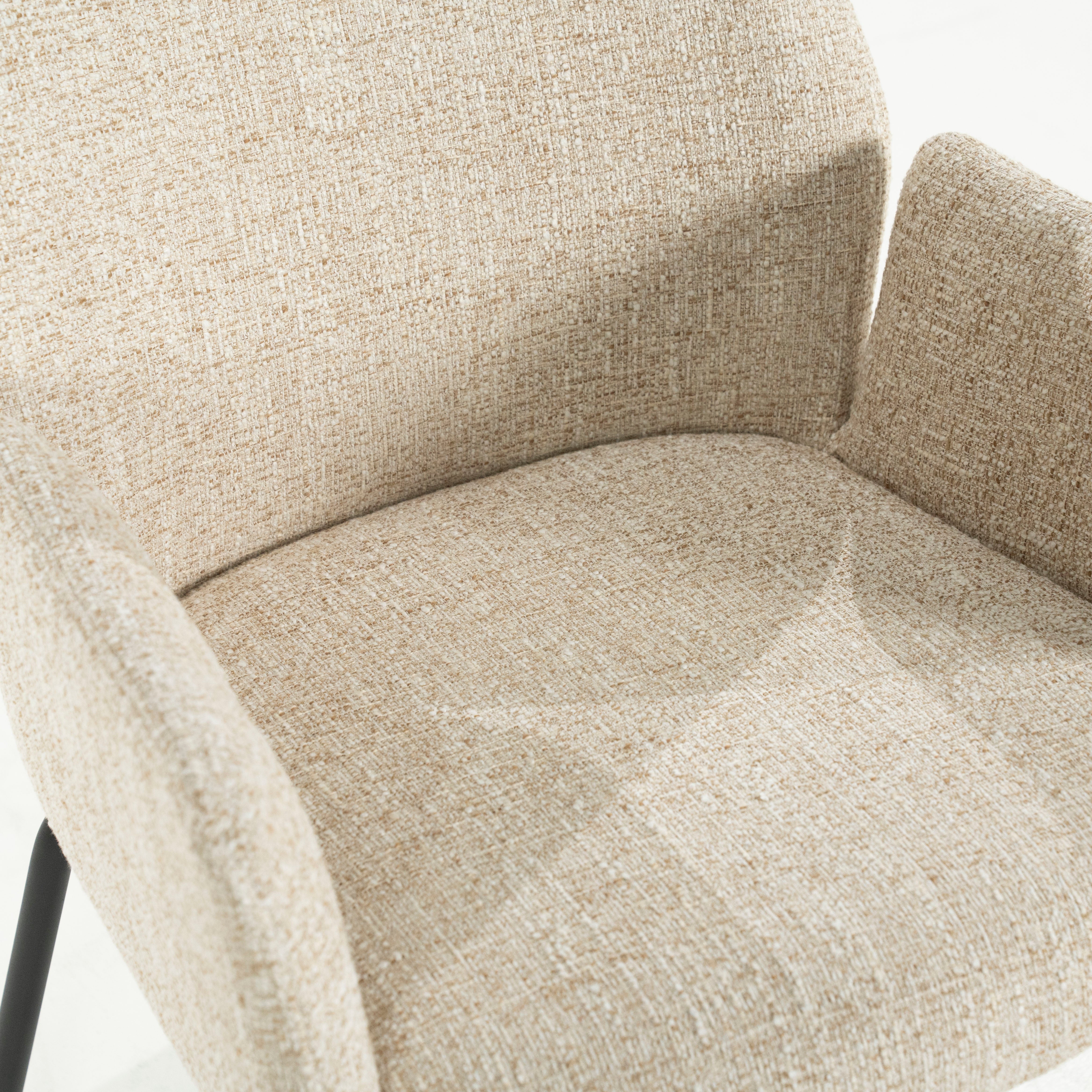 Stuhl INDY creme mit schwarzem Gestell