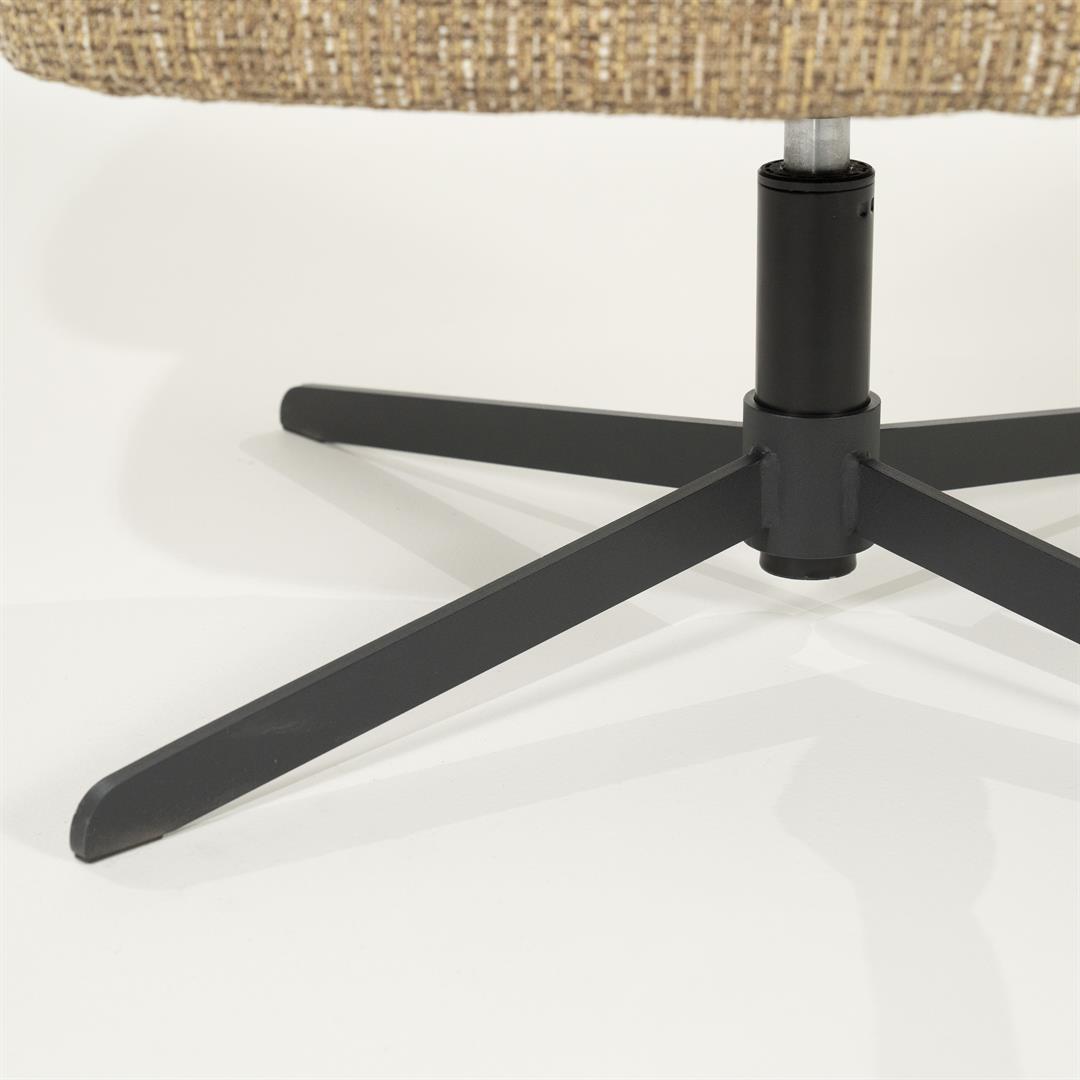 CONNOR swivel armchair mustard brown with black base