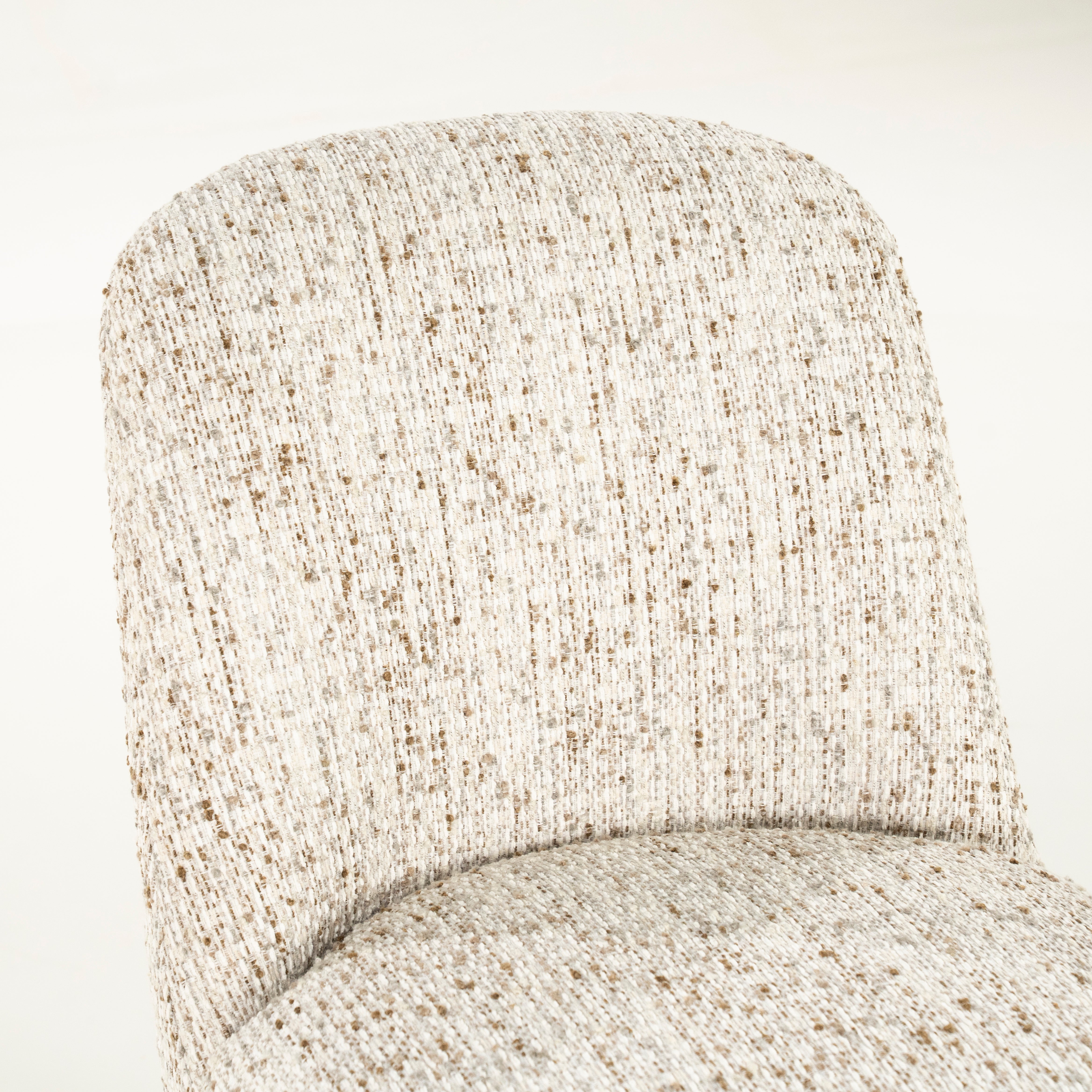 Tobias Chair in Beige with Dark Brown Base