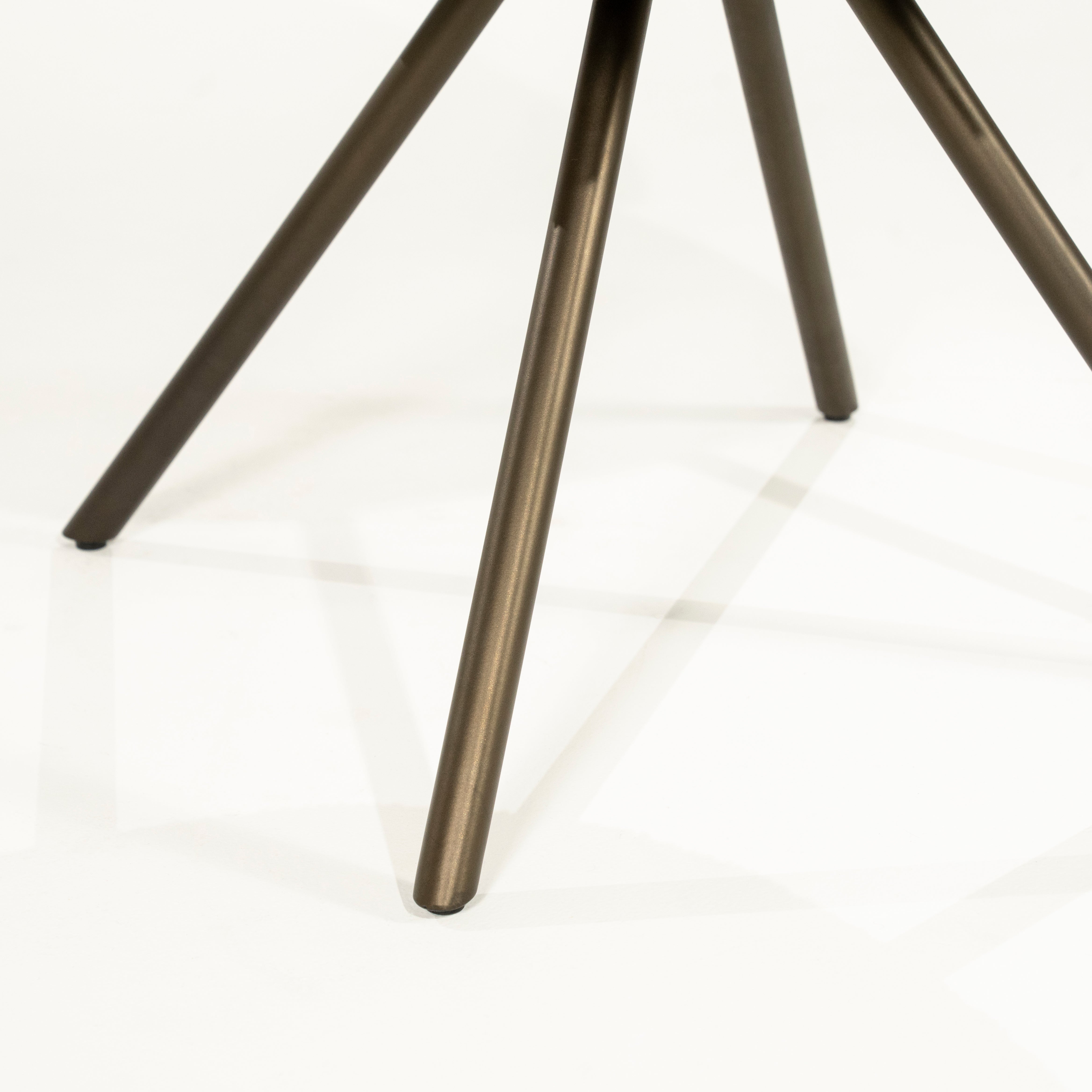 JAYSON taupe swivel chair with dark brown base