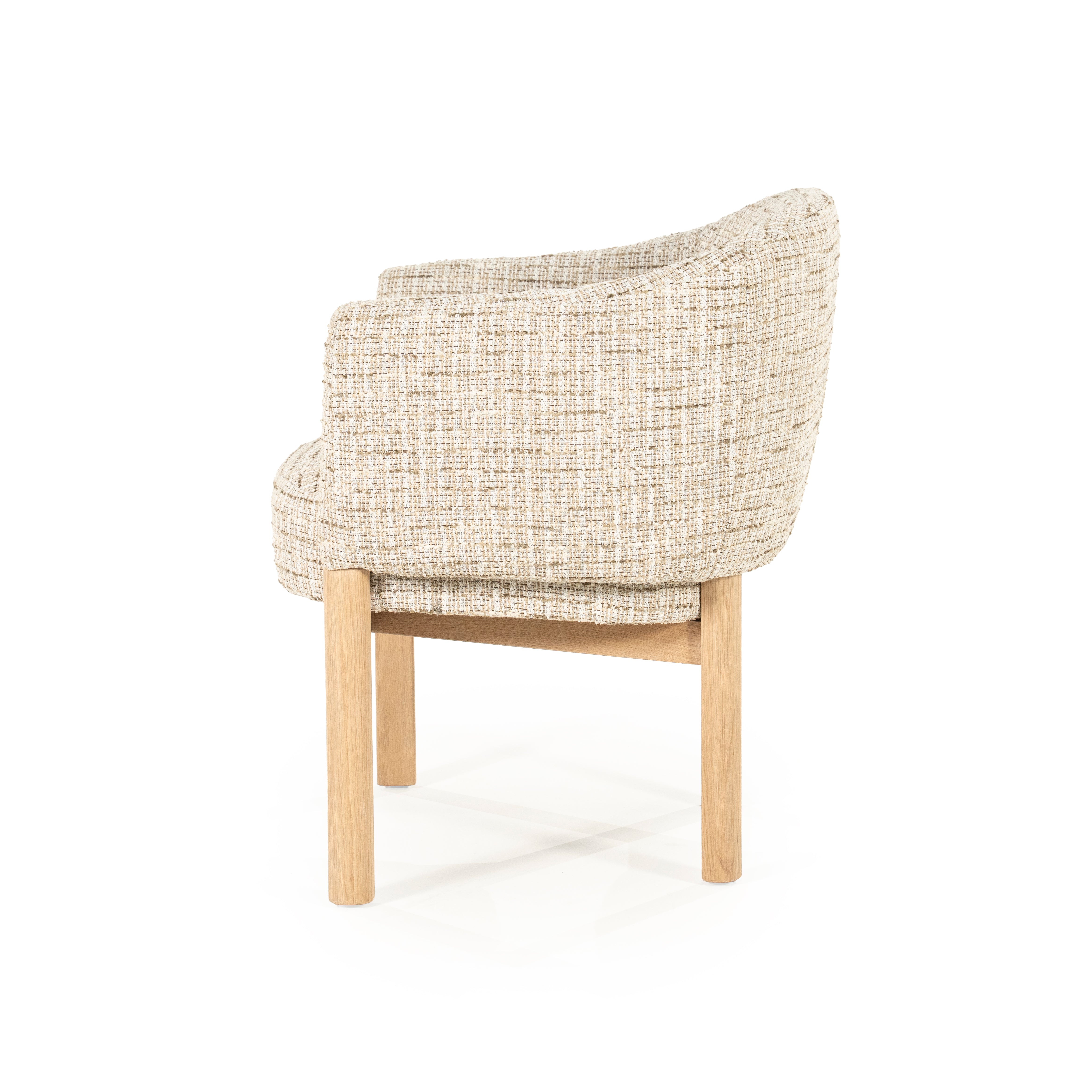 Sessel MICHA beige mit Eichenbasis