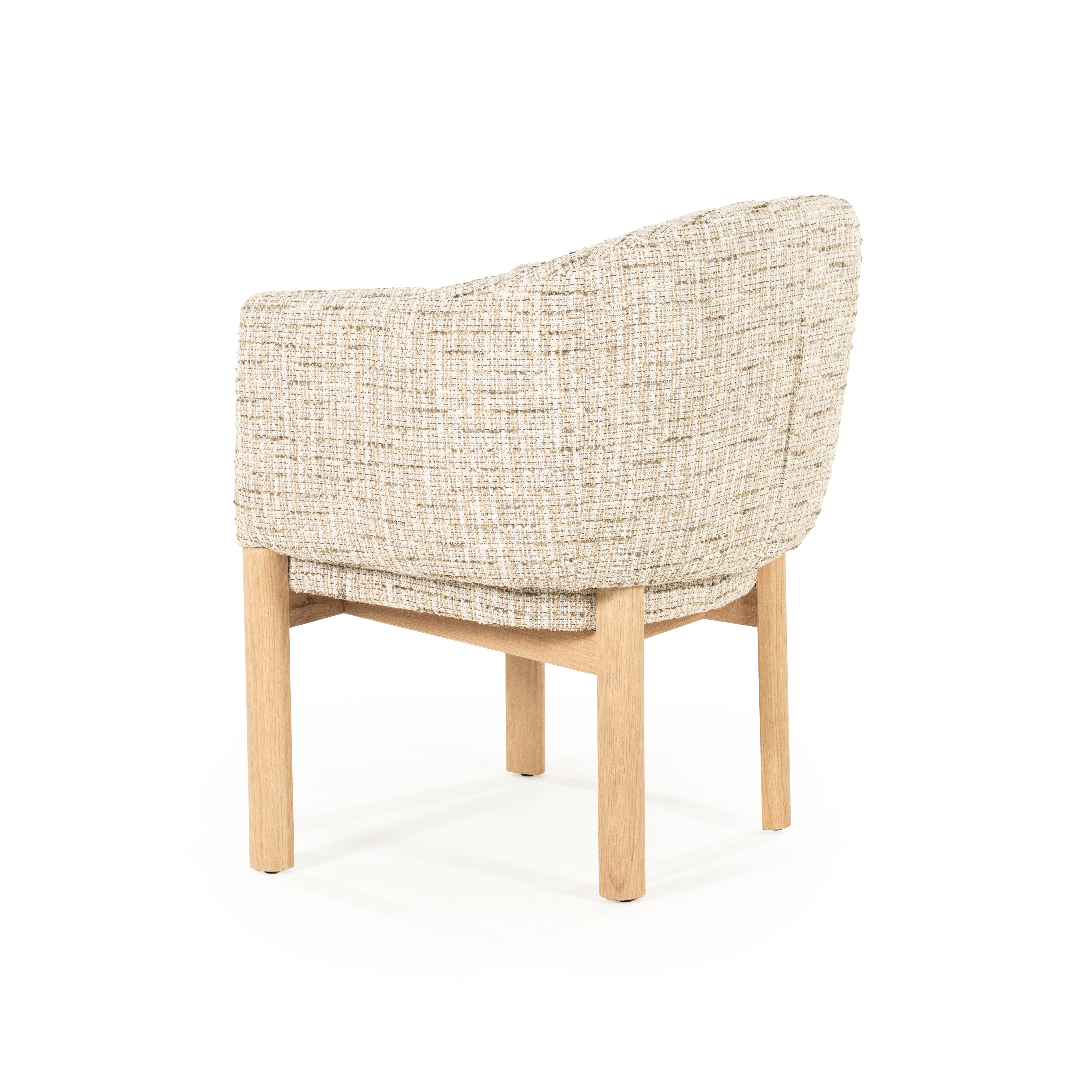 Sessel MICHA beige mit Eichenbasis