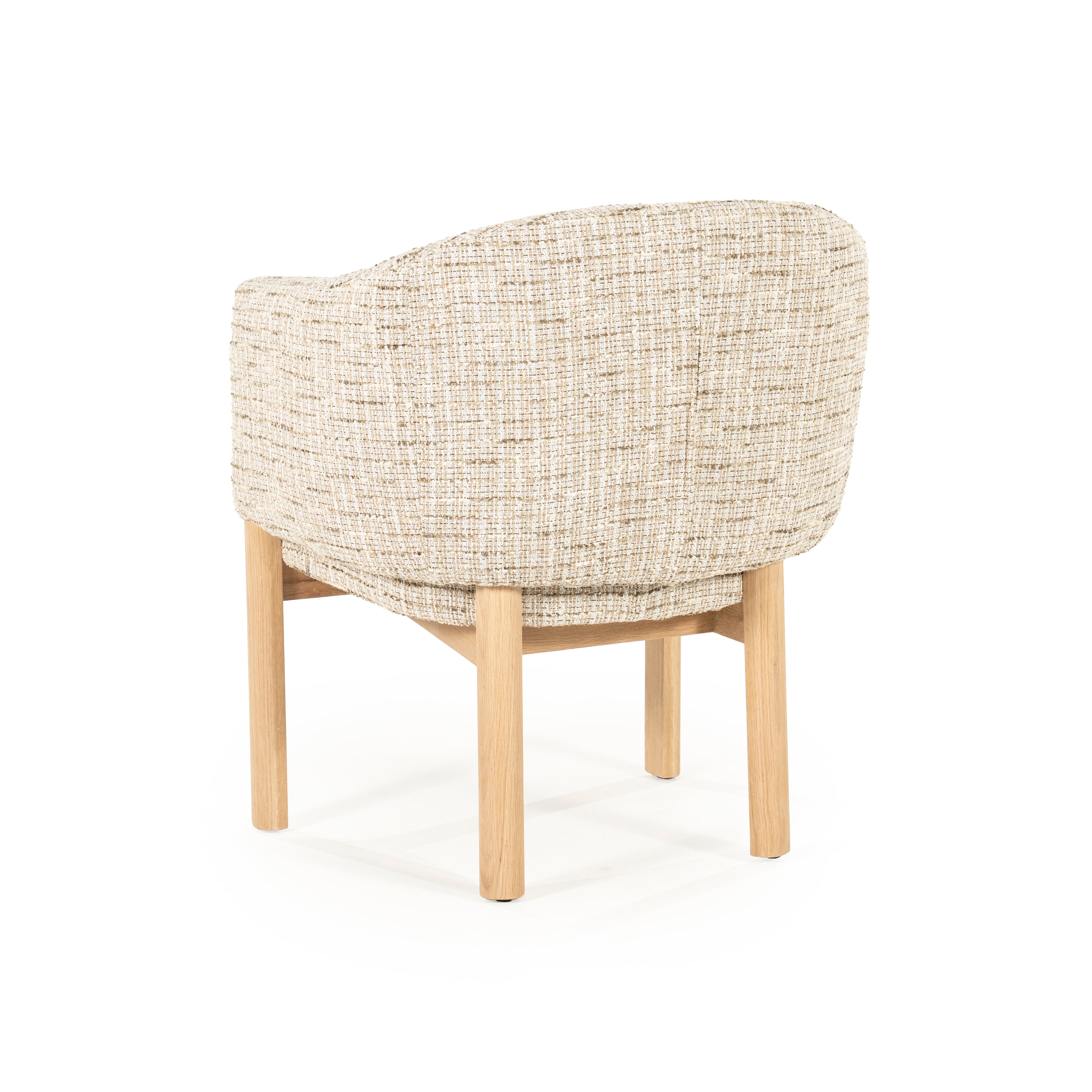 Sessel MICHA beige mit Eichenbasis
