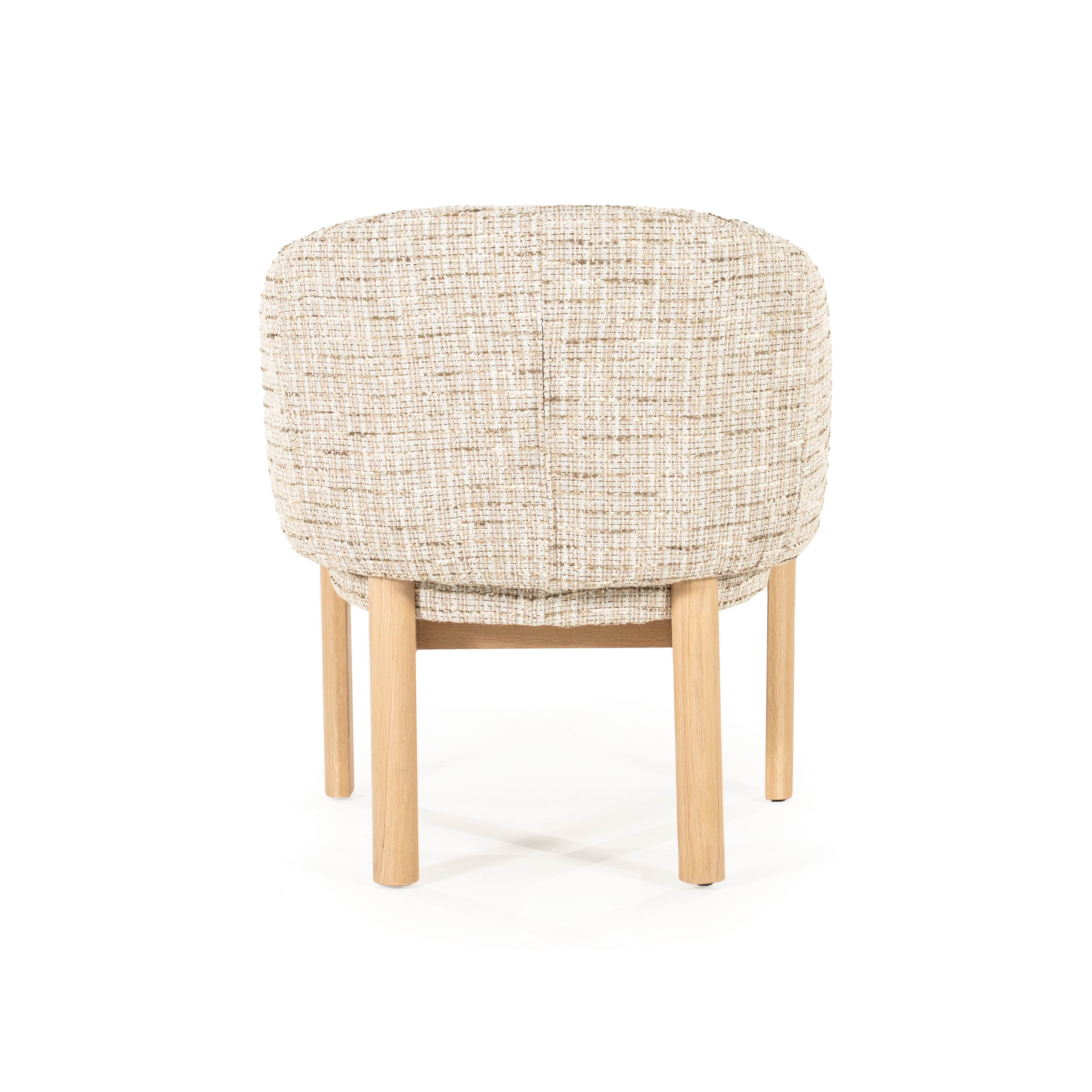 Sessel MICHA beige mit Eichenbasis