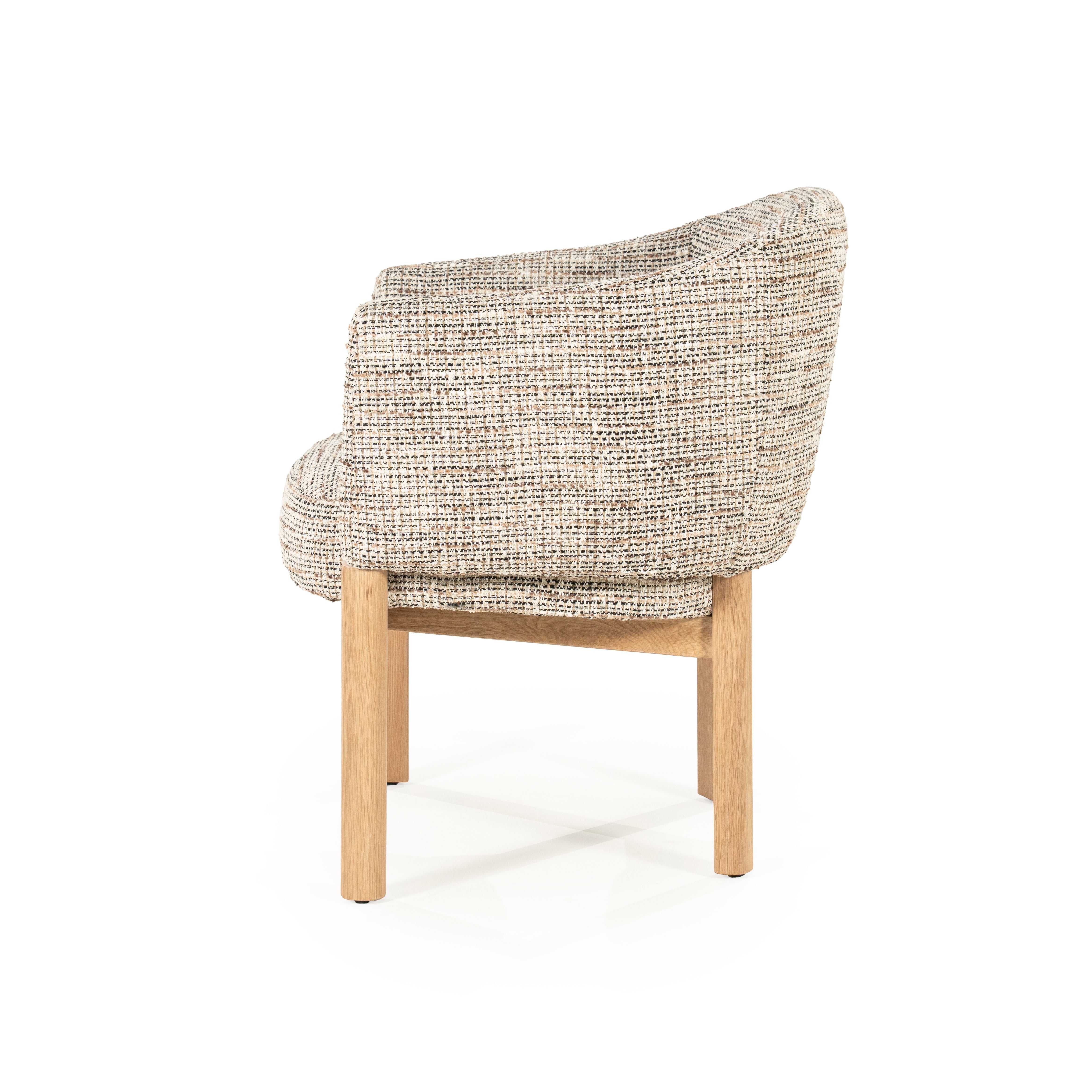MICHA armchair in taupe with oak base