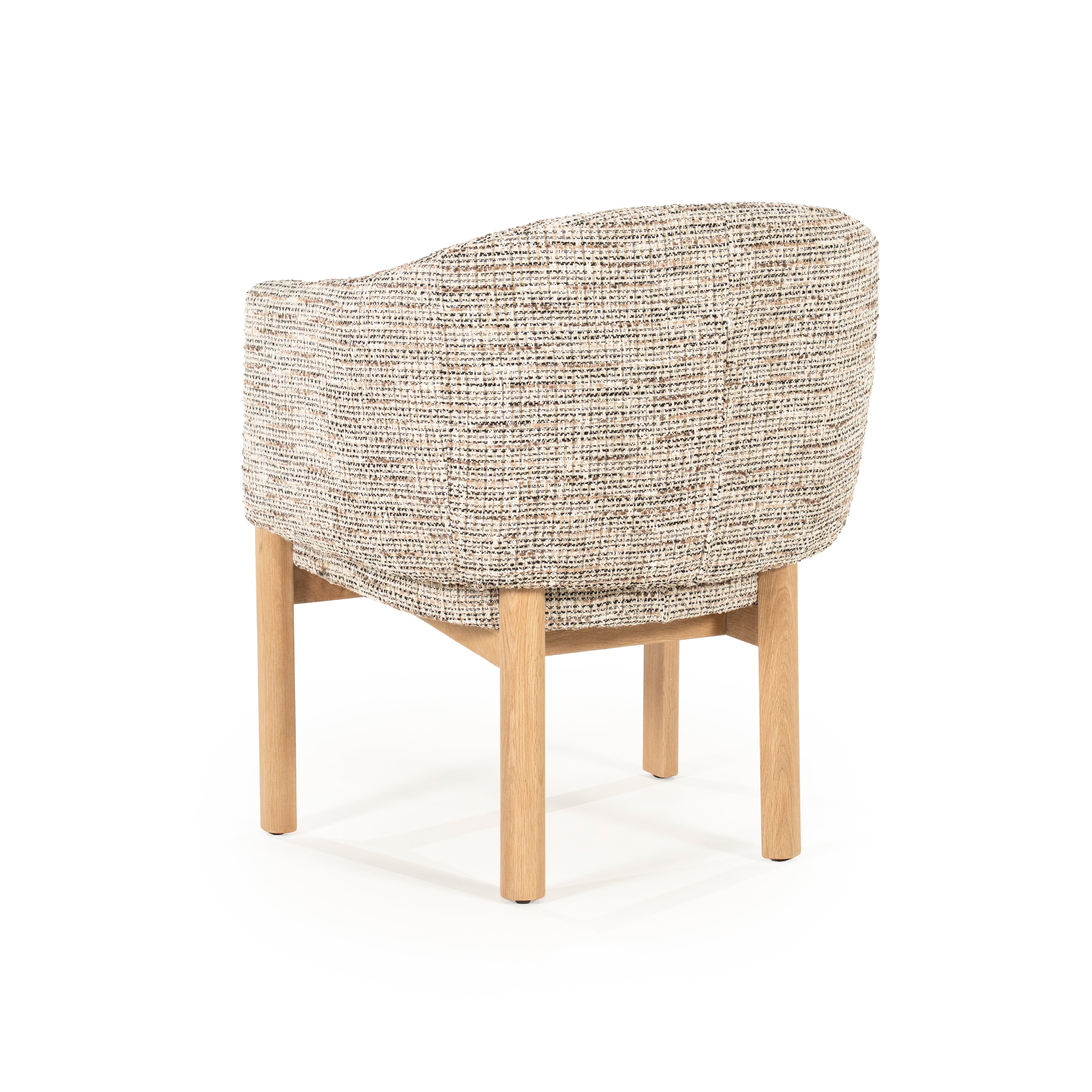MICHA armchair in taupe with oak base