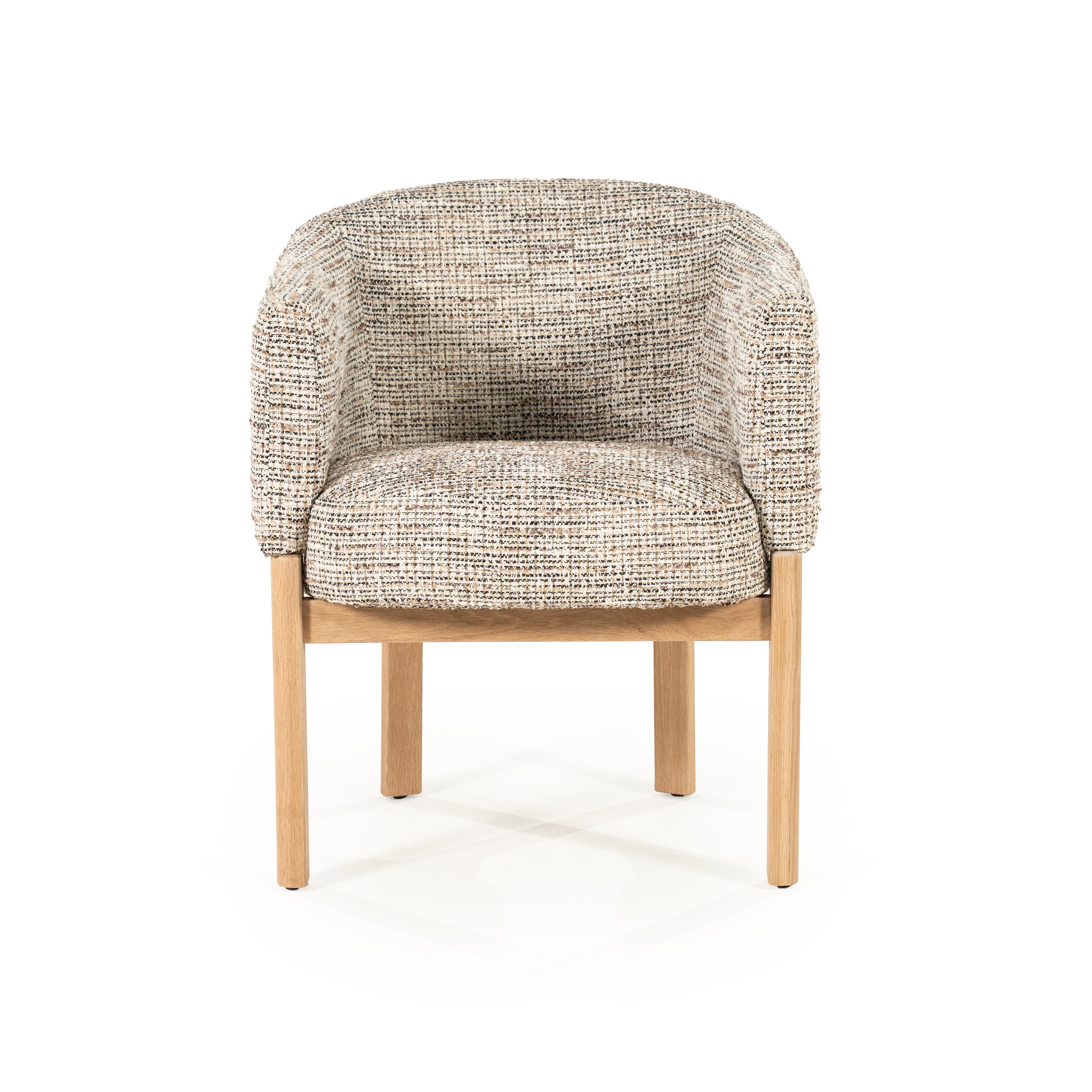 MICHA armchair in taupe with oak base