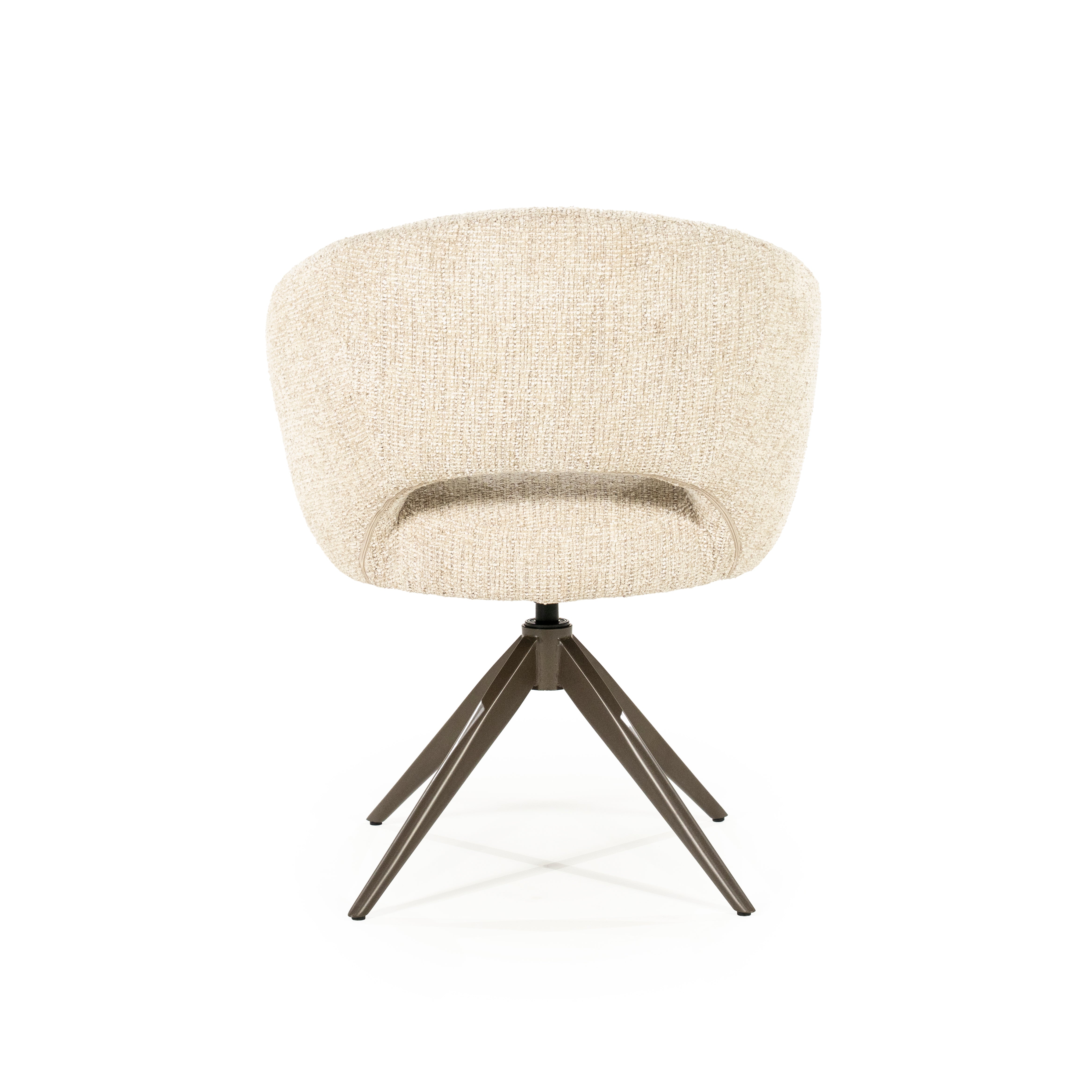 Drehstuhl ALISSA beige mit dunkelbraunem Fußteil