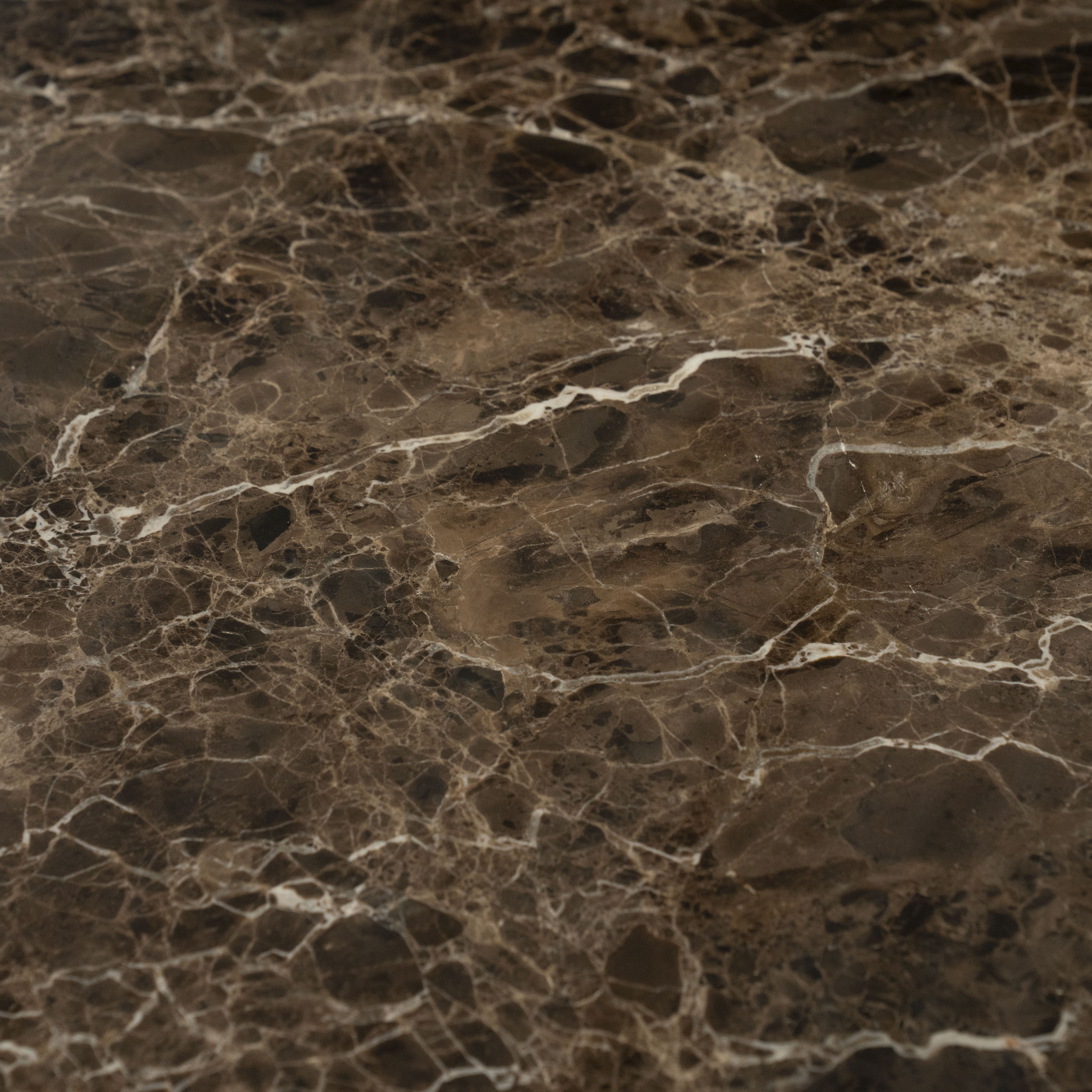 Runder Tisch LUIGI braun Marmor mit Metallbasis