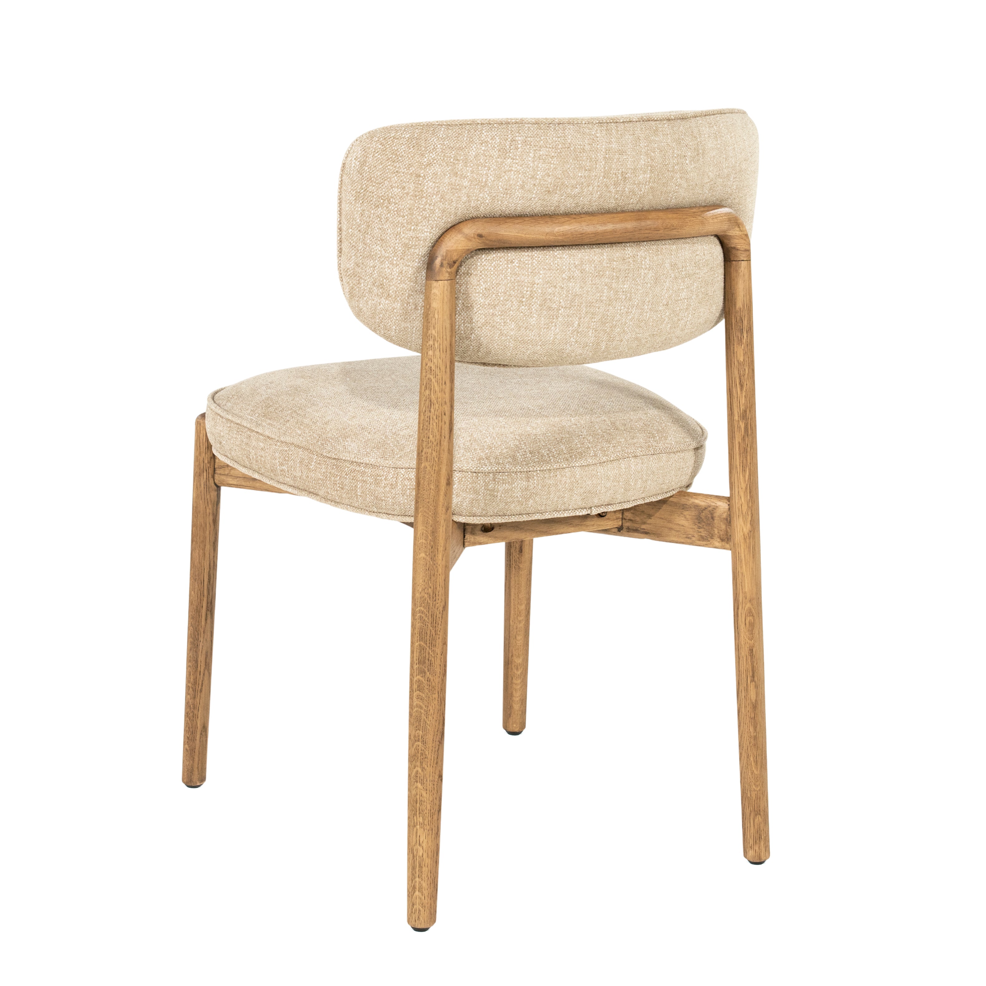 RUNE Chair in Beige with Oak Base