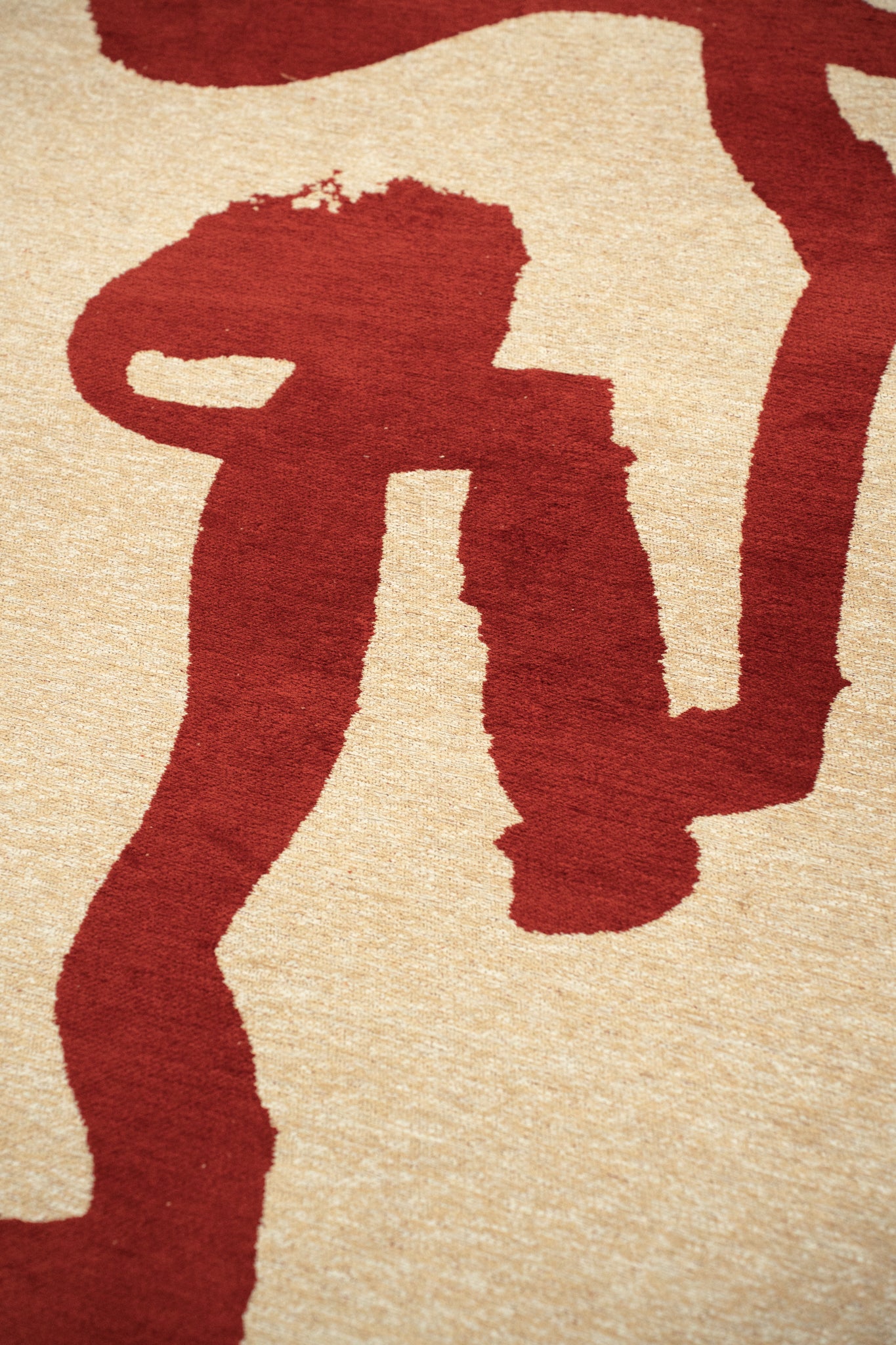 Teppich RIBBON beige mit Rot