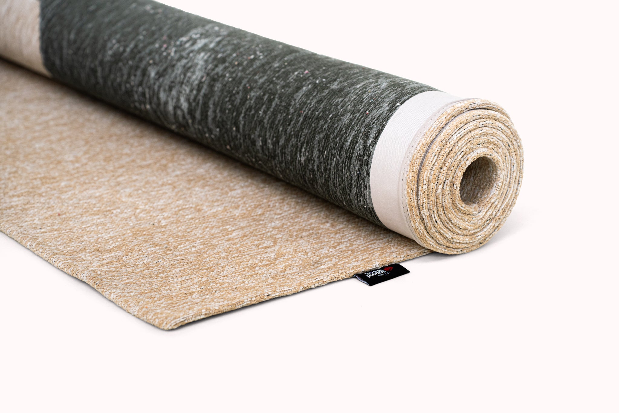 Teppich RIBBON beige mit dunkelgrün