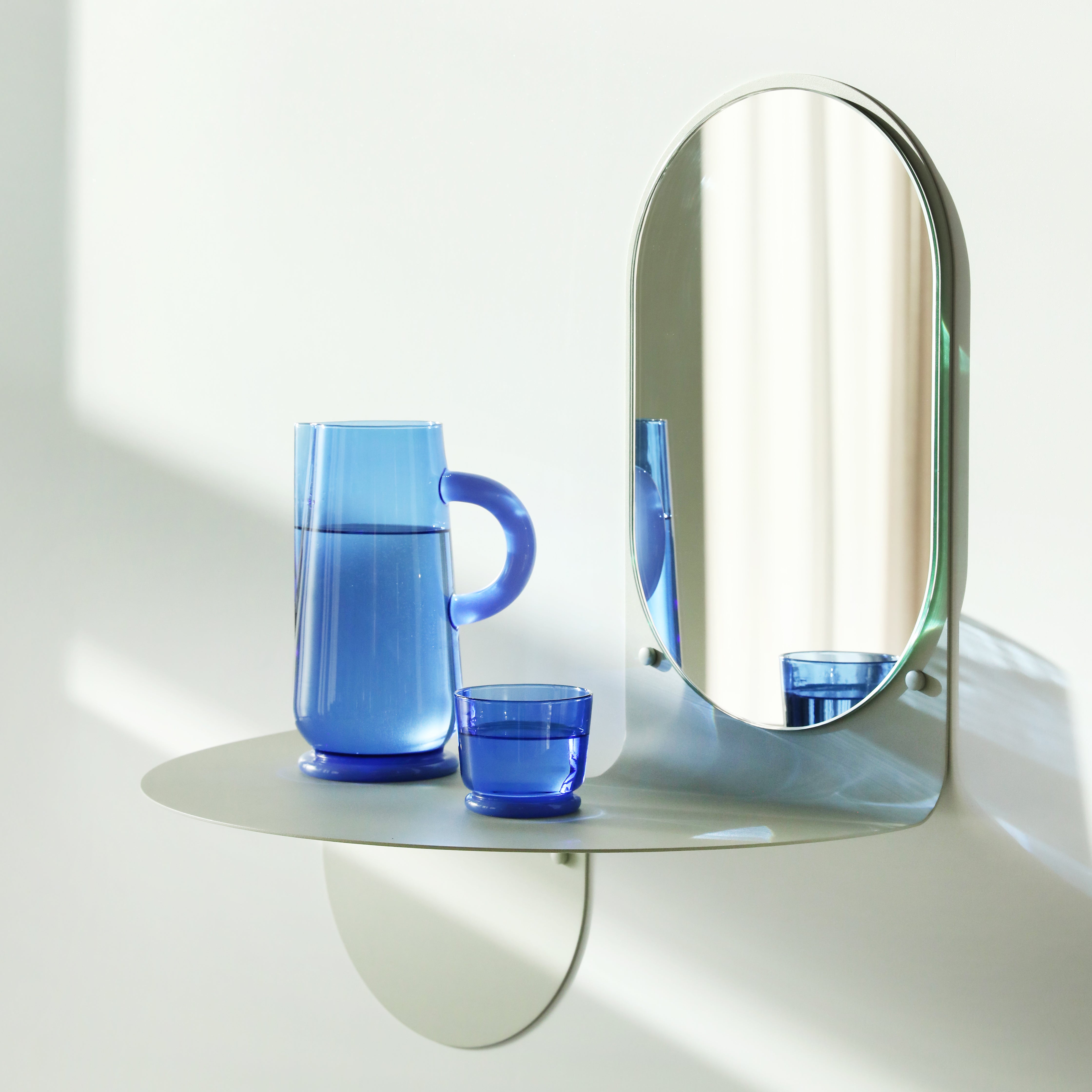Glaskaraffe DEW blau