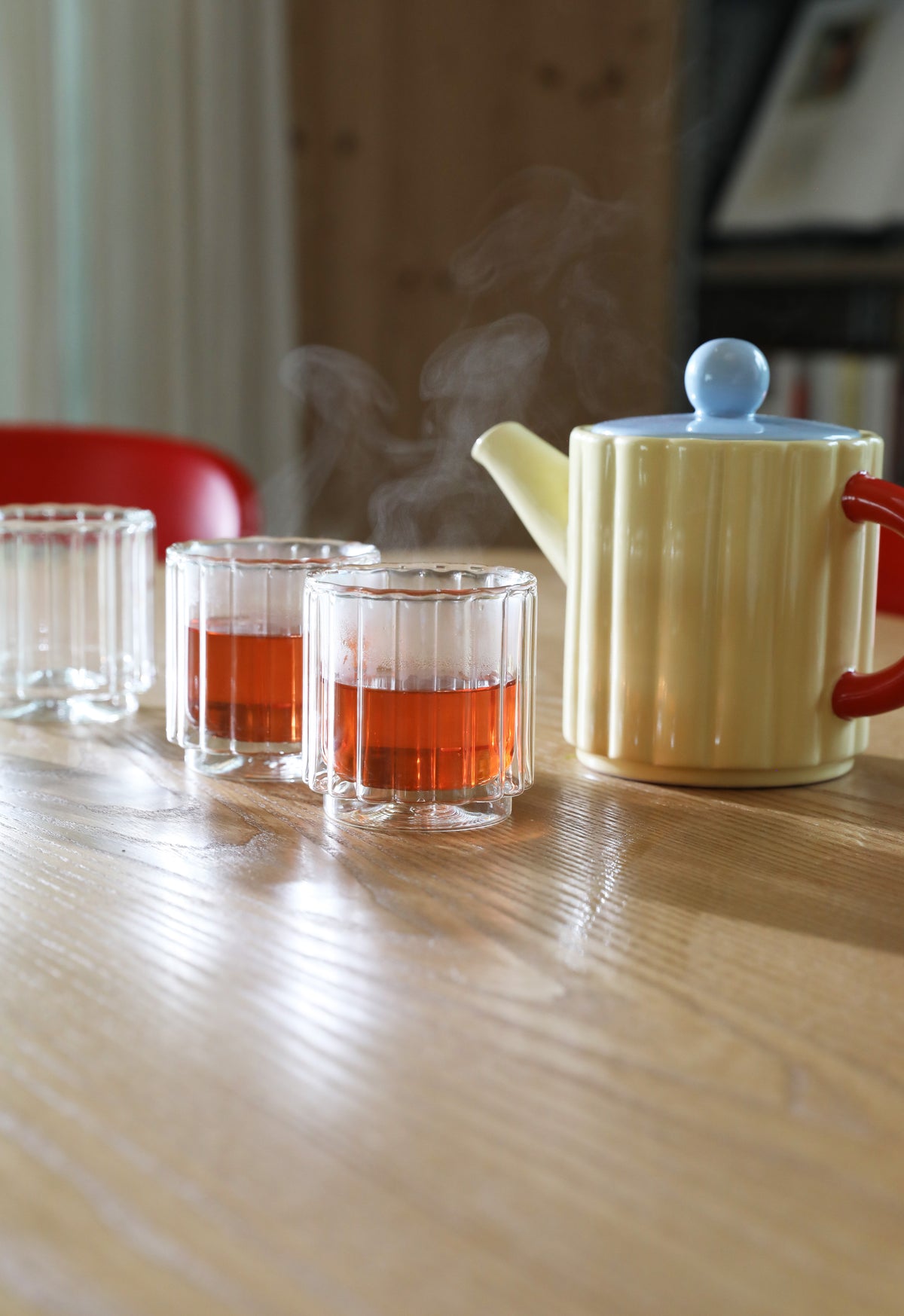 Set von transparenten Gläsern TUBE